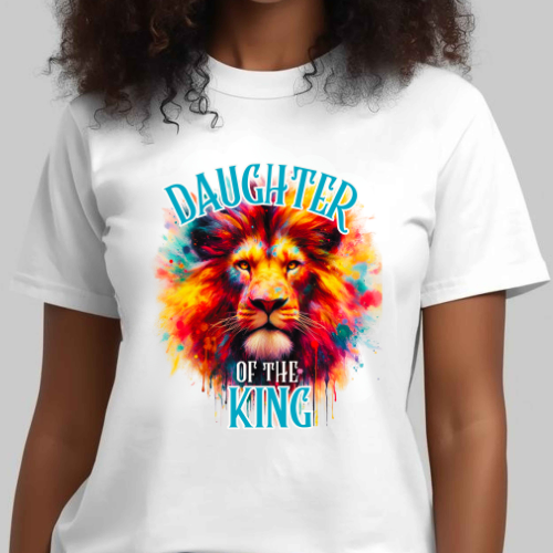 "Daughter Of The King" -  Inspirational Faith Based Women's Graphic Cotton T-Shirt