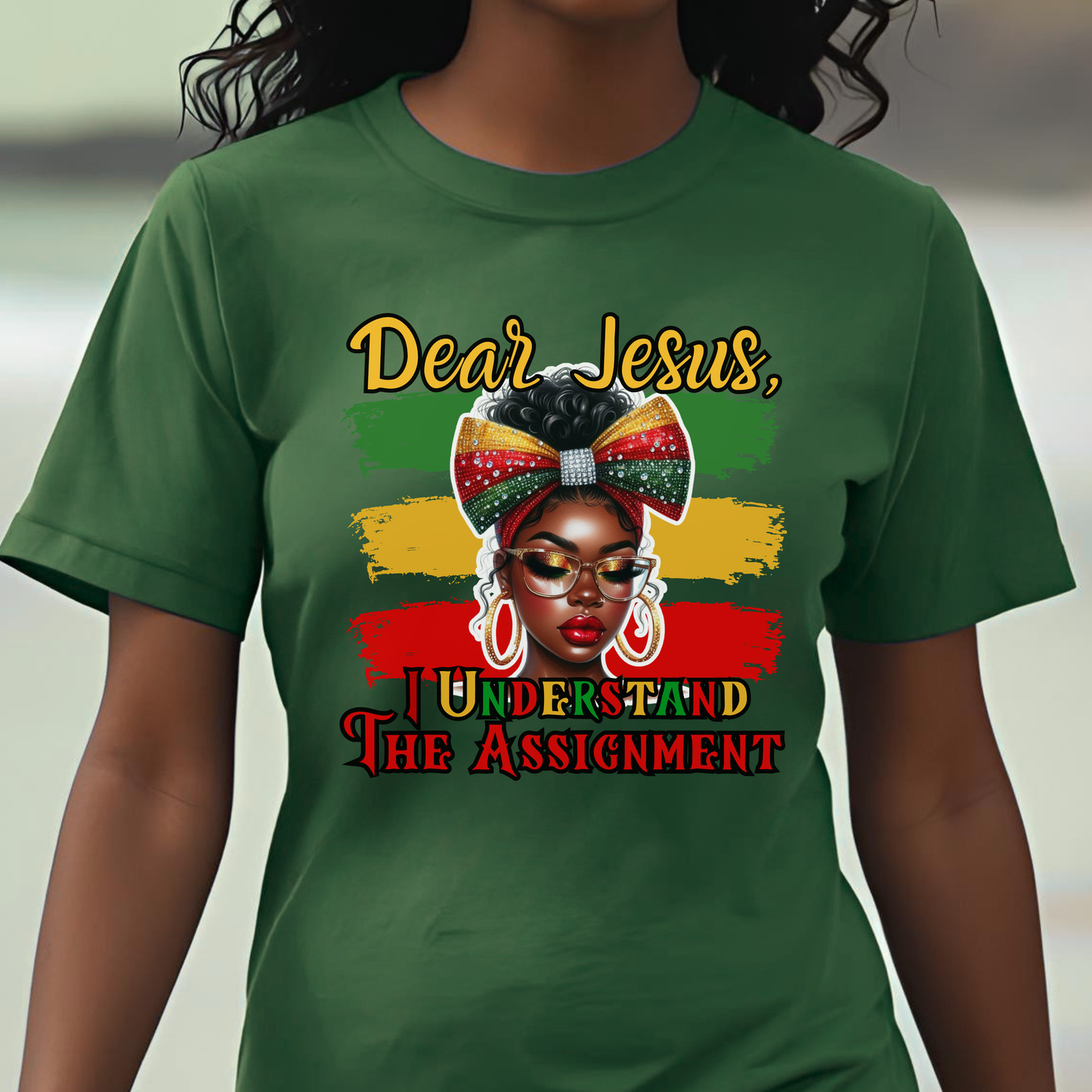 "Dear Jesus, I Understand the Assignment" Inspirational Faith Based Christian Women's Cotton T-Shirt
