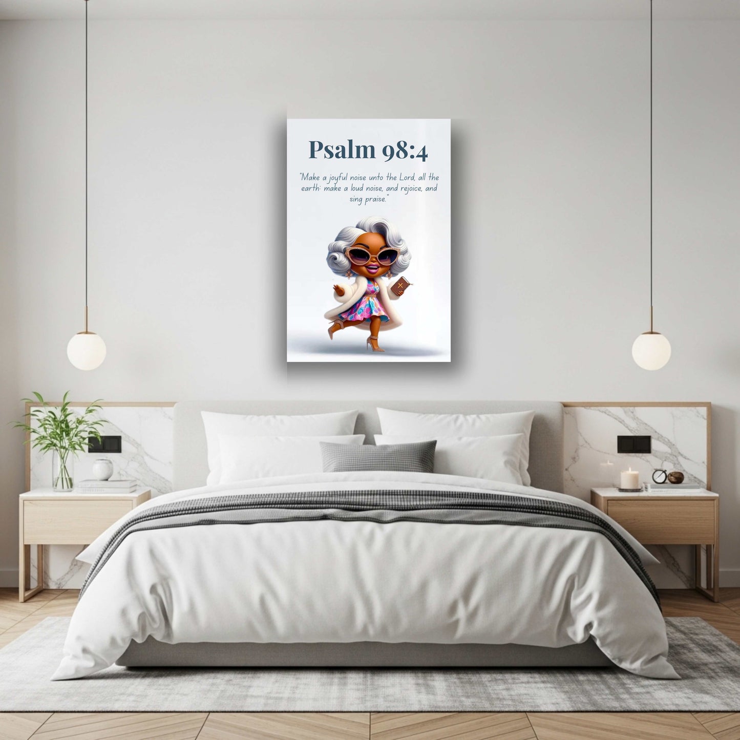 Unshakeable Faith Collection - Psalm 98:4 - Christian Wall Art, Gift for Women