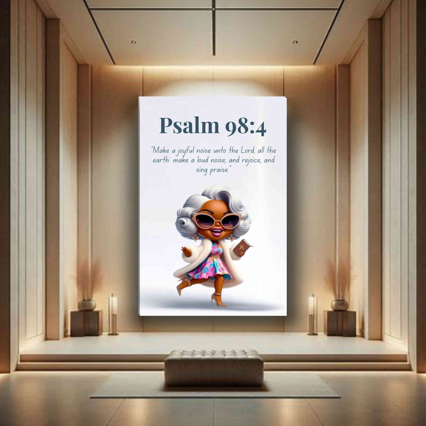 Unshakeable Faith Collection - Psalm 98:4 - Christian Wall Art, Gift for Women