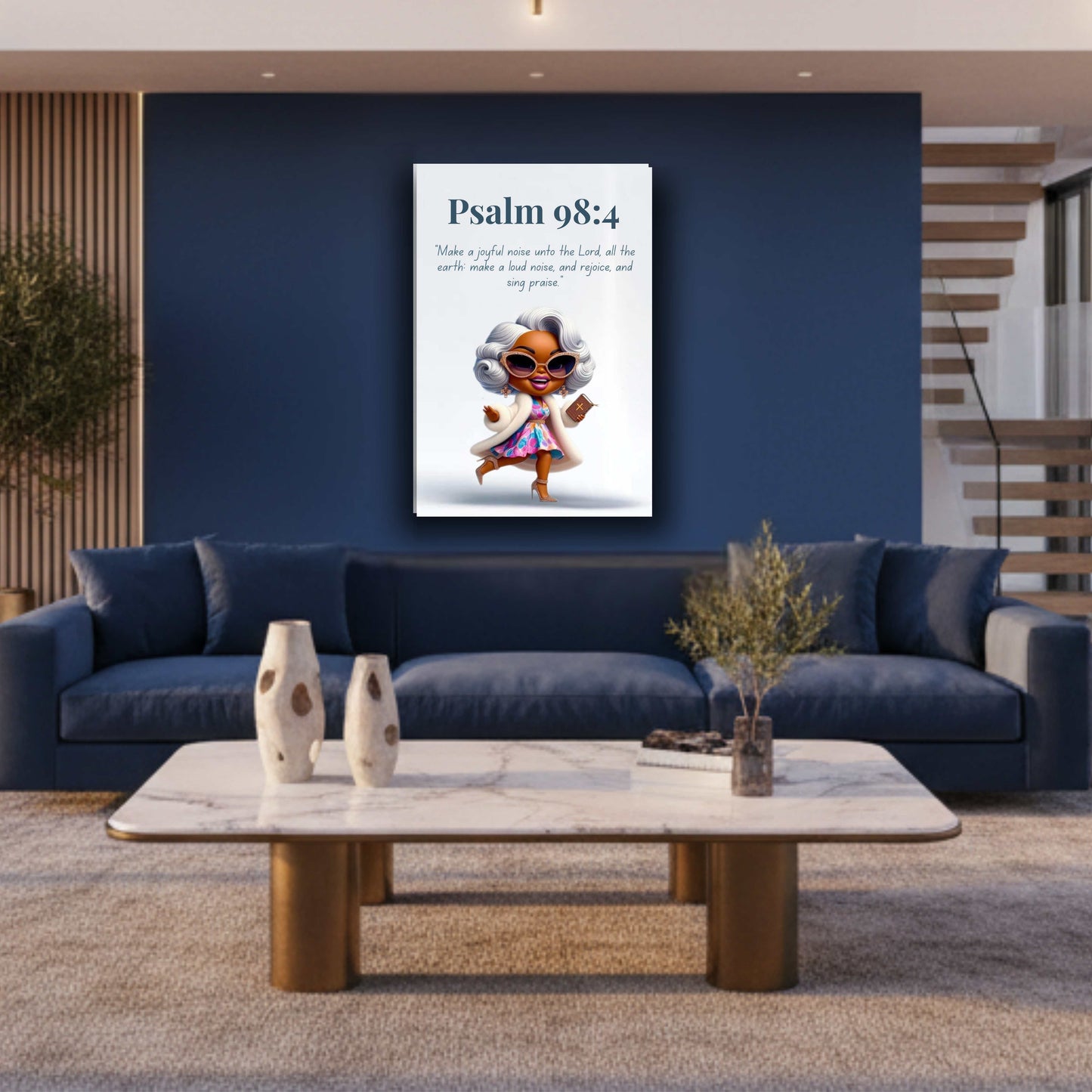 Unshakeable Faith Collection - Psalm 98:4 - Christian Wall Art, Gift for Women