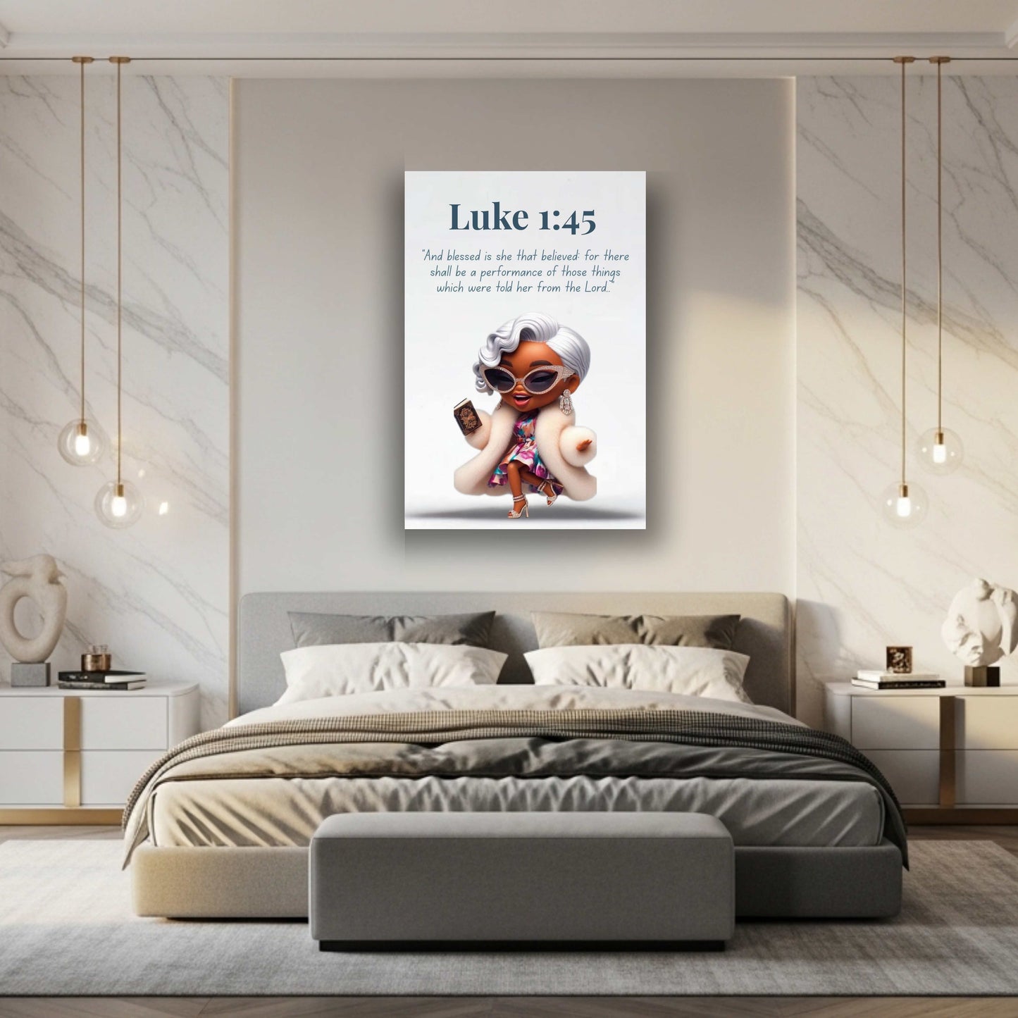 Unshakeable Faith Collection - Luke 1:45 - Bible Verse Decor, Inspirational Wall Art
