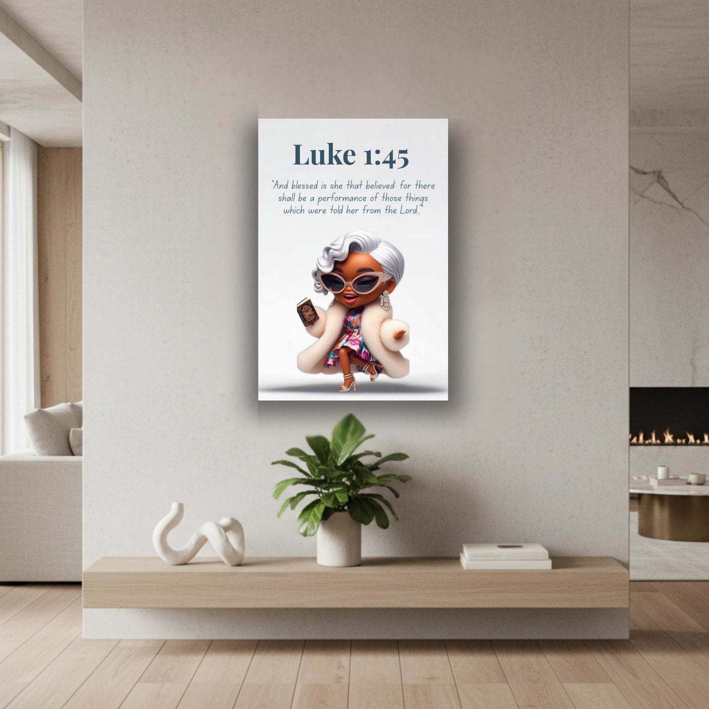 Unshakeable Faith Collection - Luke 1:45 - Bible Verse Decor, Inspirational Wall Art