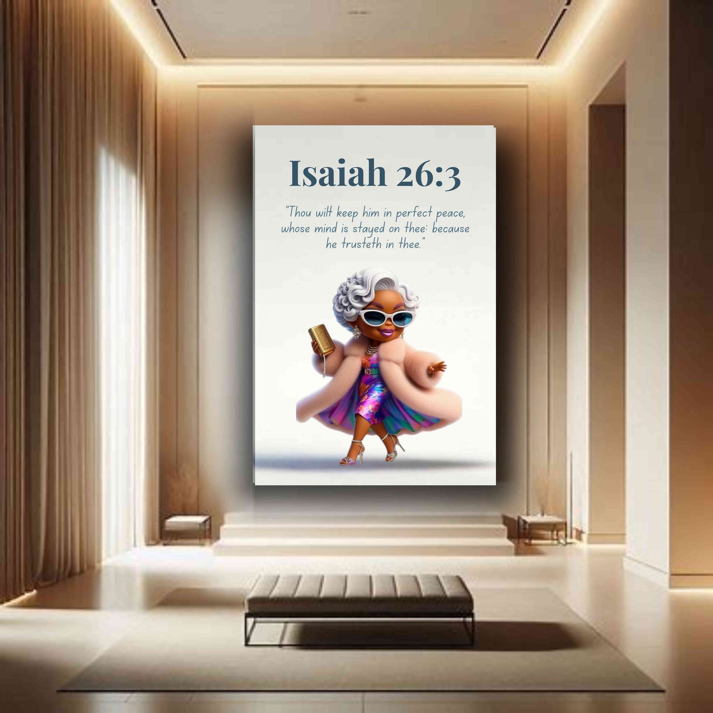 Unshakeable Faith Collection - Isaiah 26:3 - Christian Motivational Scripture Wall Art