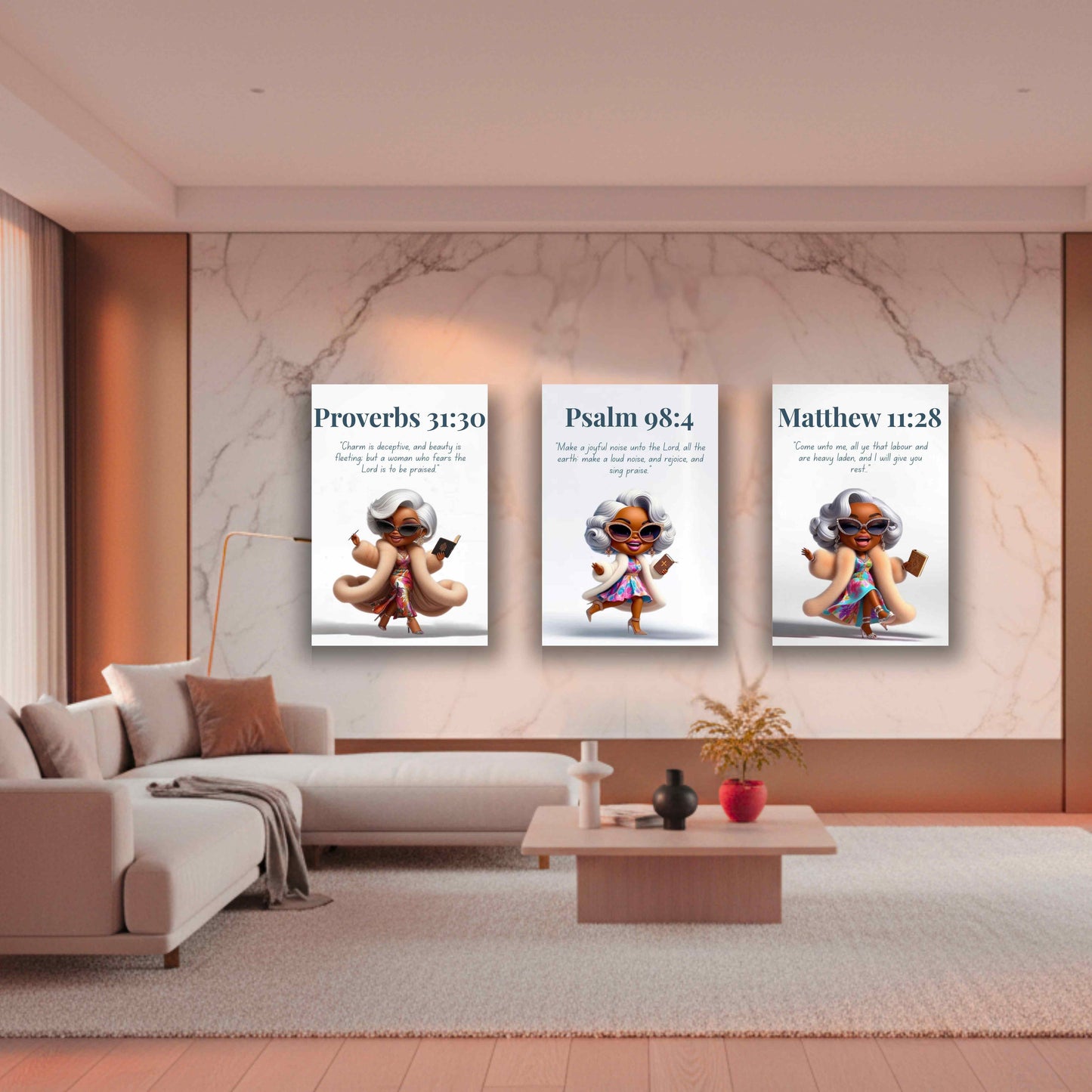Unshakeable Faith Collection - Matthew 11:28- Inspirational Christian Wall Art with Scripture