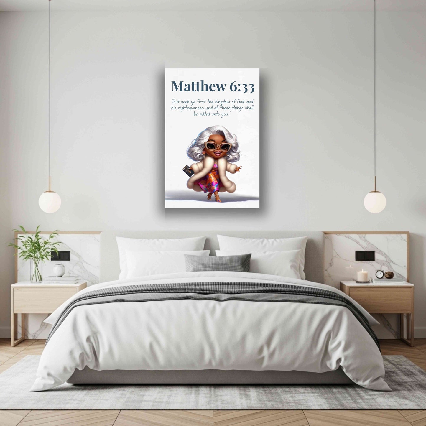 Unshakeable Faith Collection - Matthew 6:33 - Christian Wall Art, Gift for Women
