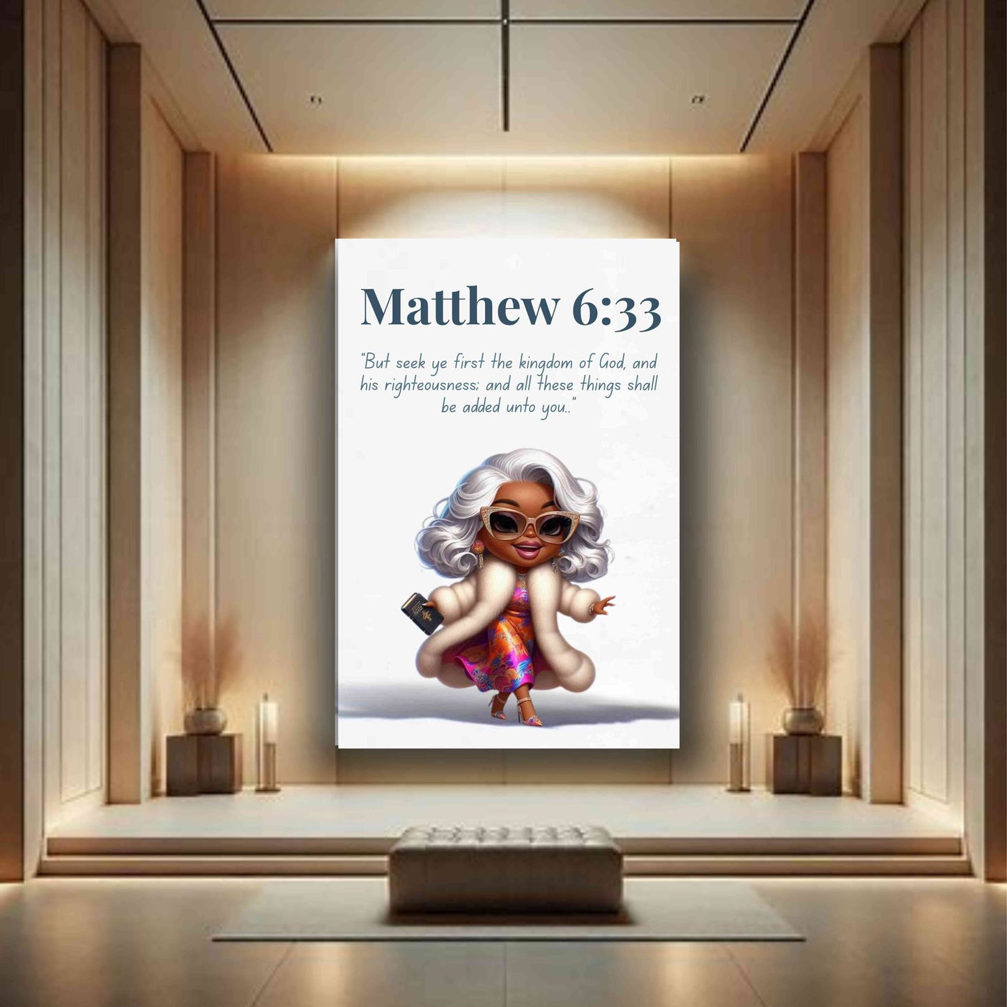 Unshakeable Faith Collection - Matthew 6:33 - Christian Wall Art, Gift for Women