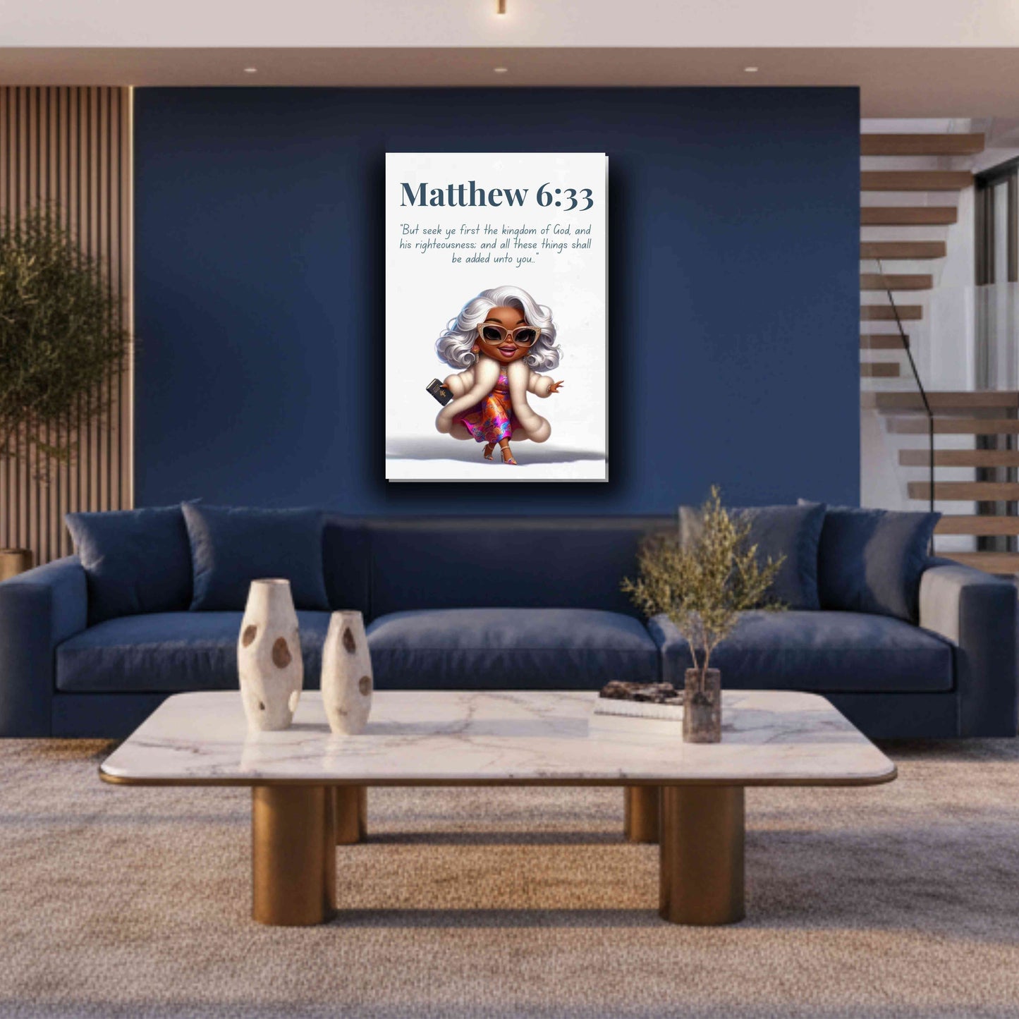Unshakeable Faith Collection - Matthew 6:33 - Christian Wall Art, Gift for Women
