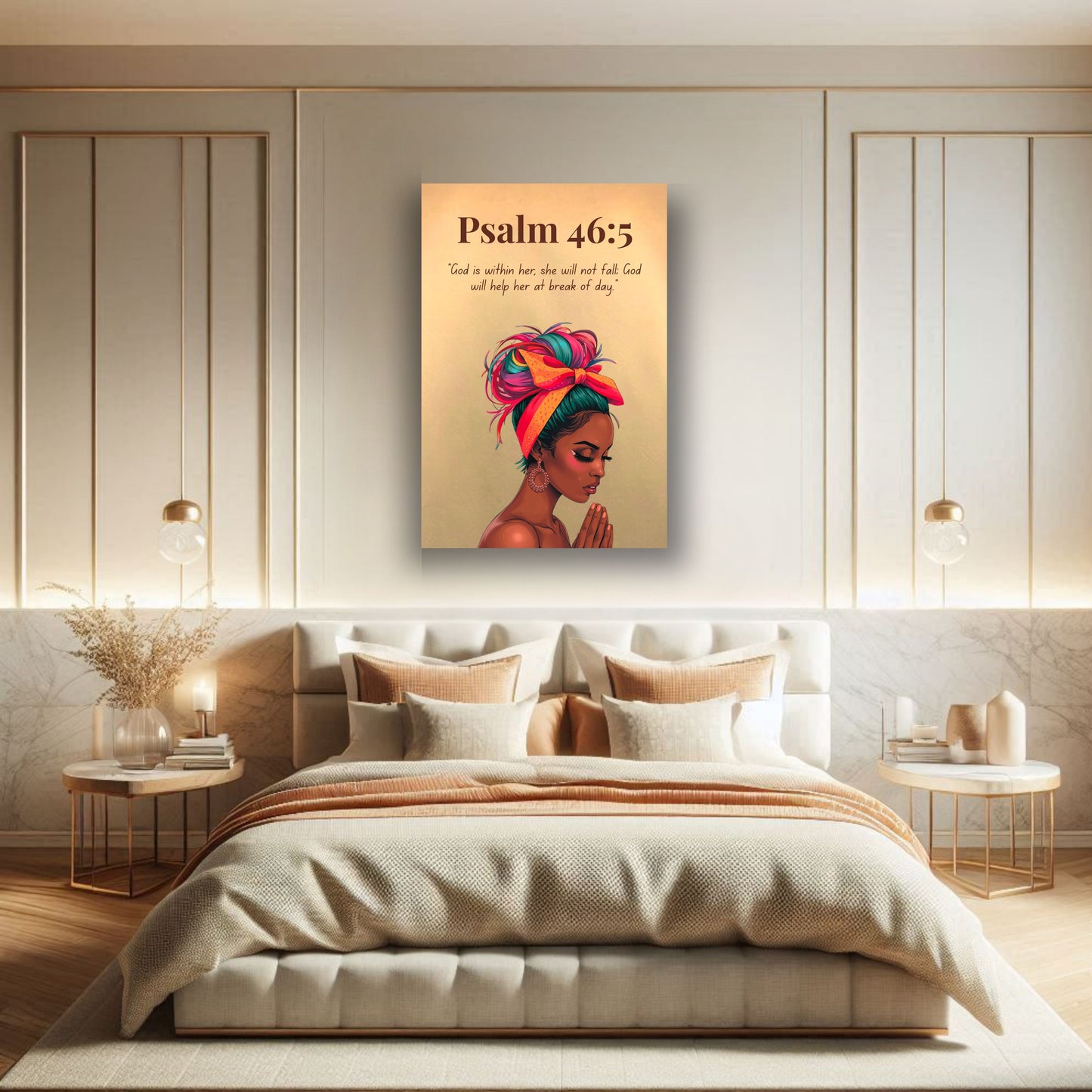 Anchored In God Collection - Psalm 46:5 - Christian Wall Art, Gift for Women