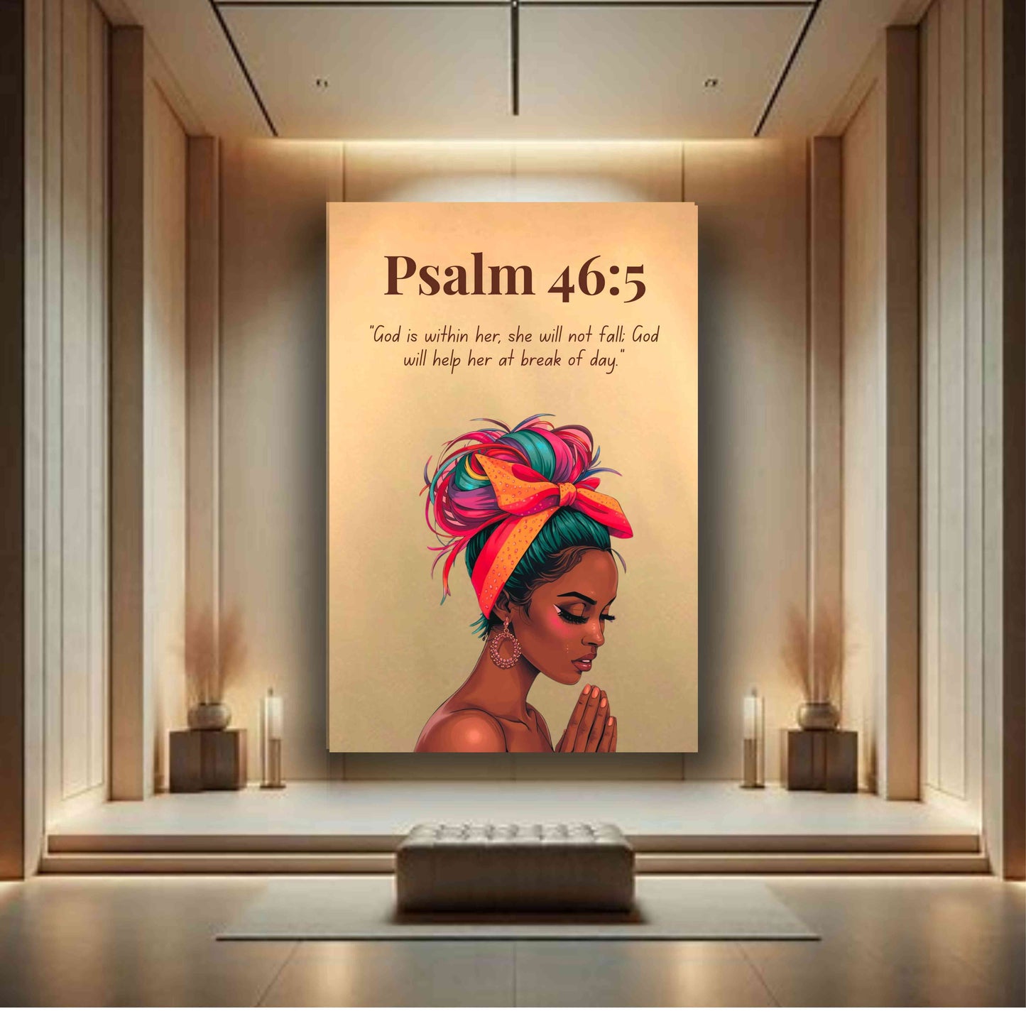 Anchored In God Collection - Psalm 46:5 - Christian Wall Art, Gift for Women