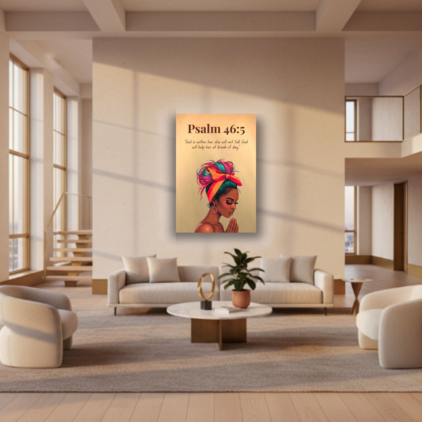 Anchored In God Collection - Psalm 46:5 - Christian Wall Art, Gift for Women