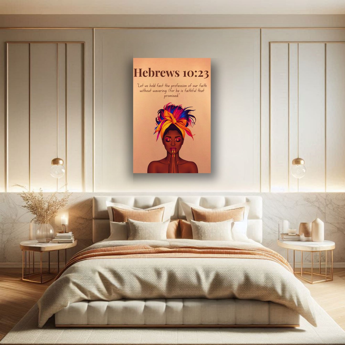 Anchored In God Collection – Hebrews 10:23 - Bible Verse Canvas, Motivational Scripture Art