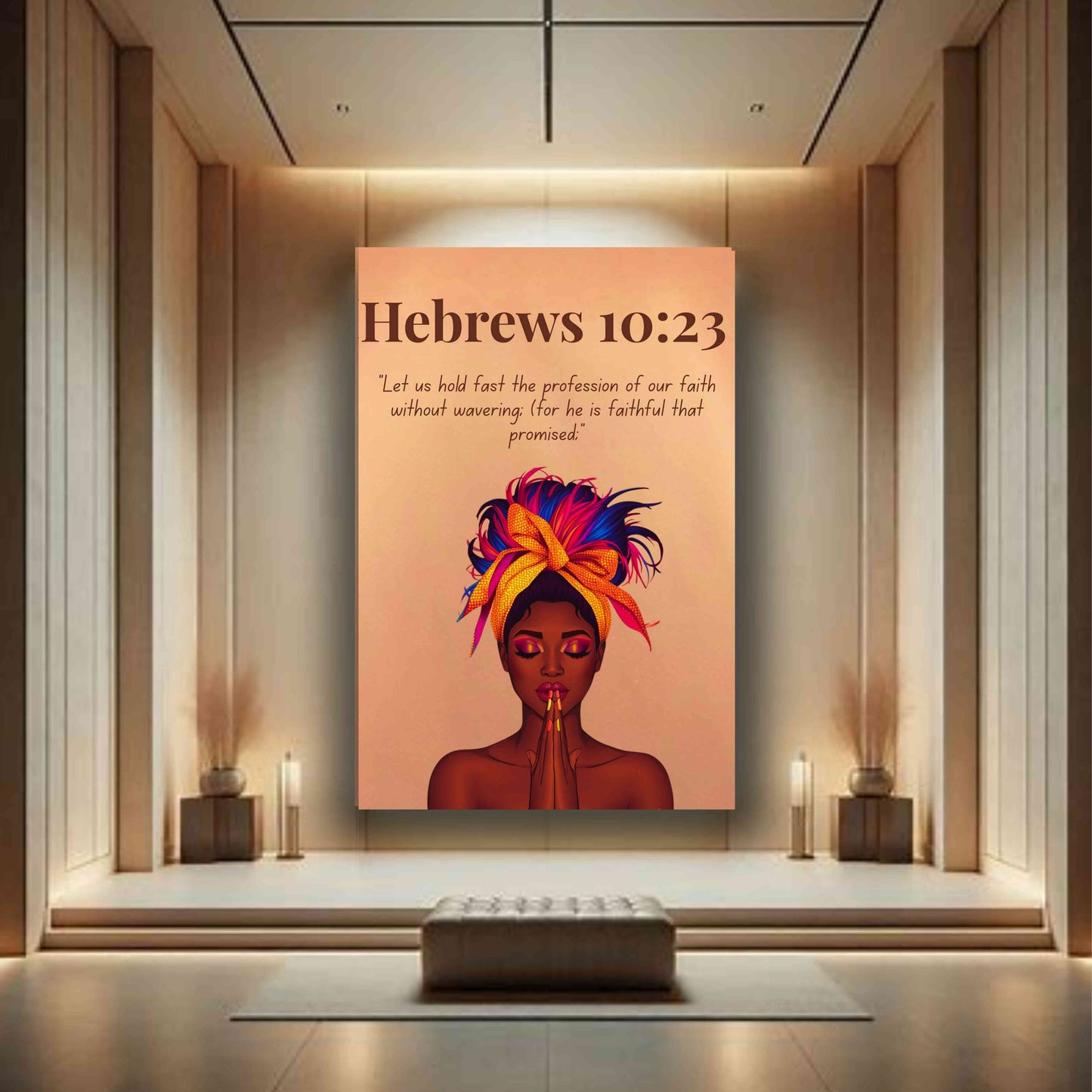 Anchored In God Collection – Hebrews 10:23 - Bible Verse Canvas, Motivational Scripture Art
