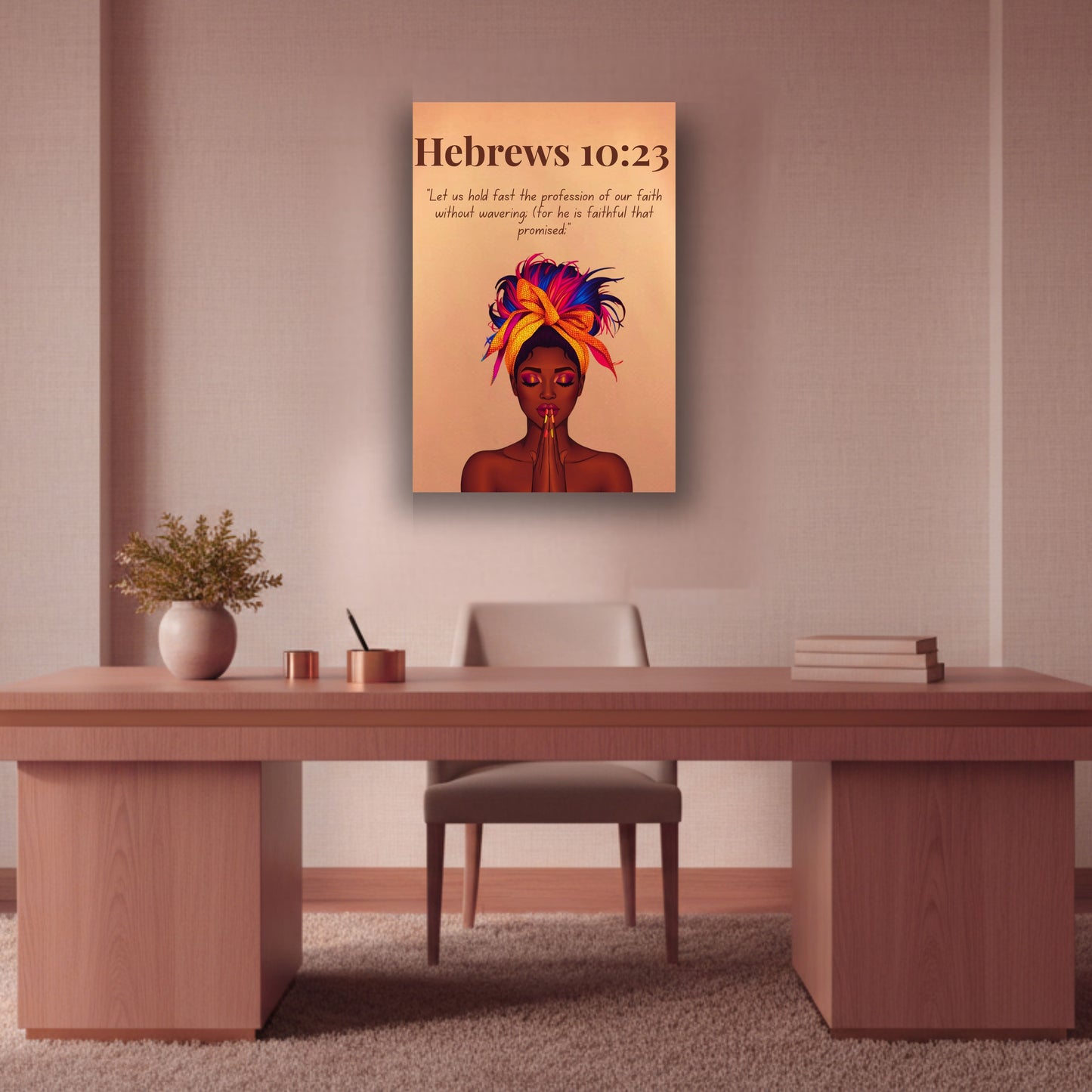 Anchored In God Collection – Hebrews 10:23 - Bible Verse Canvas, Motivational Scripture Art