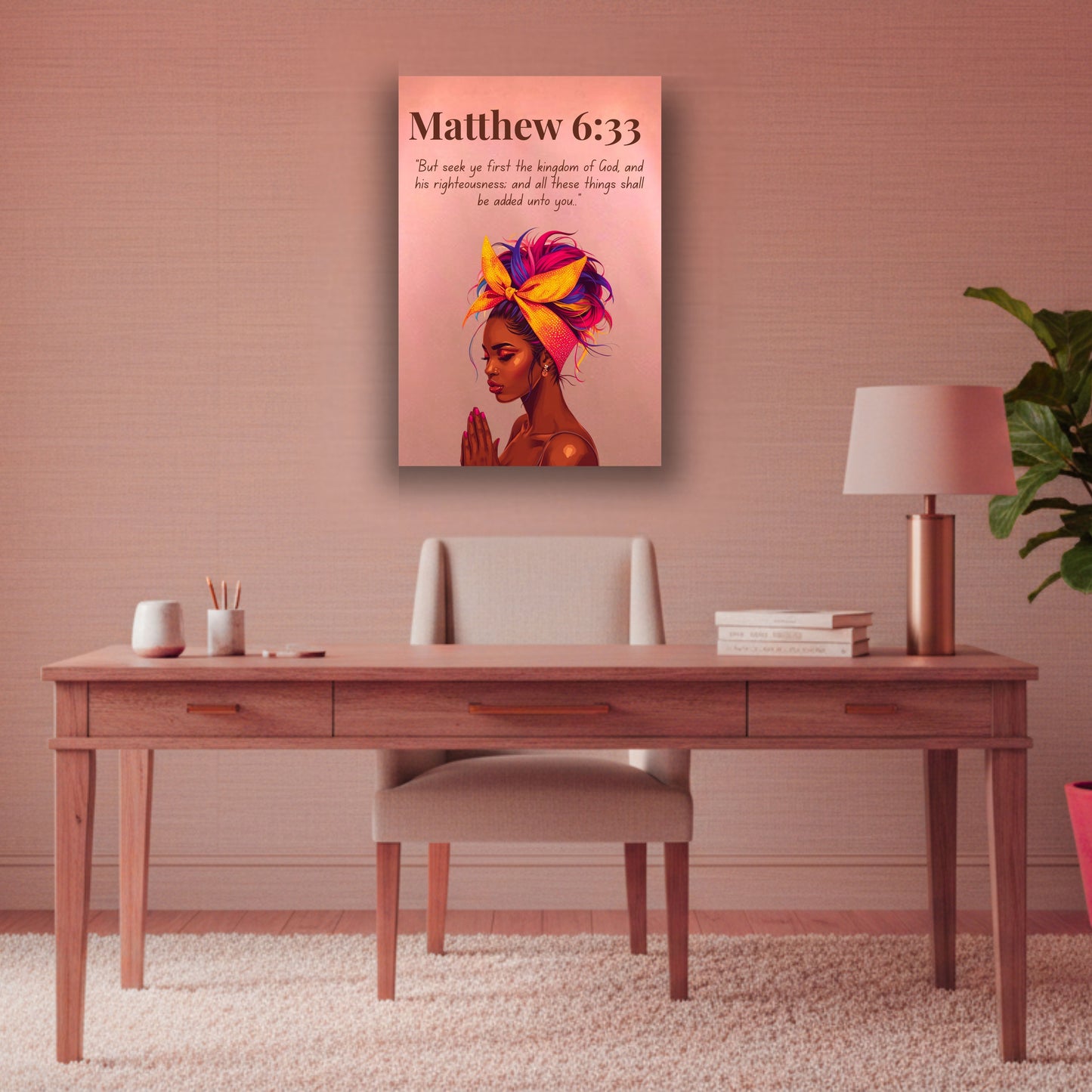 Anchored In God Collection – Matthew 6:33 - Bible Verse Decor, Inspirational Wall Art