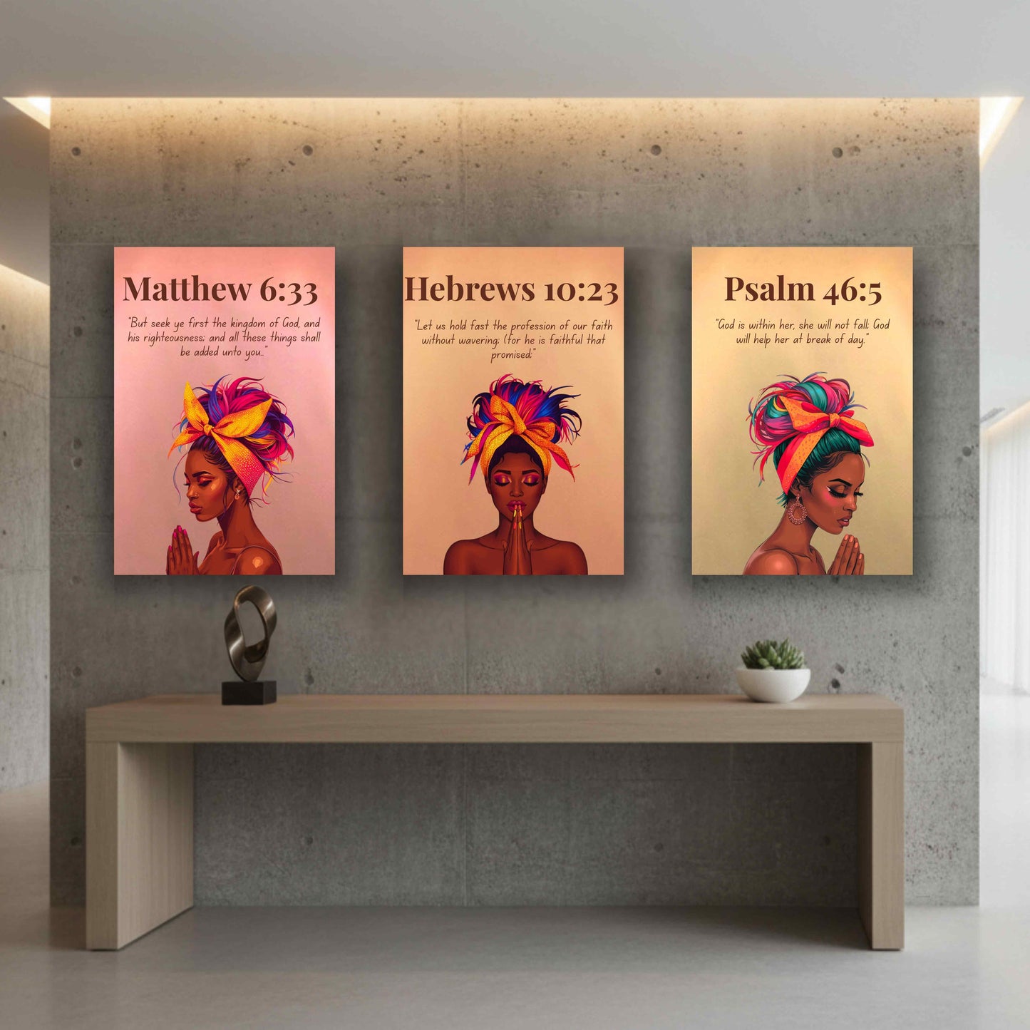 Anchored In God Collection – Matthew 6:33 - Bible Verse Decor, Inspirational Wall Art