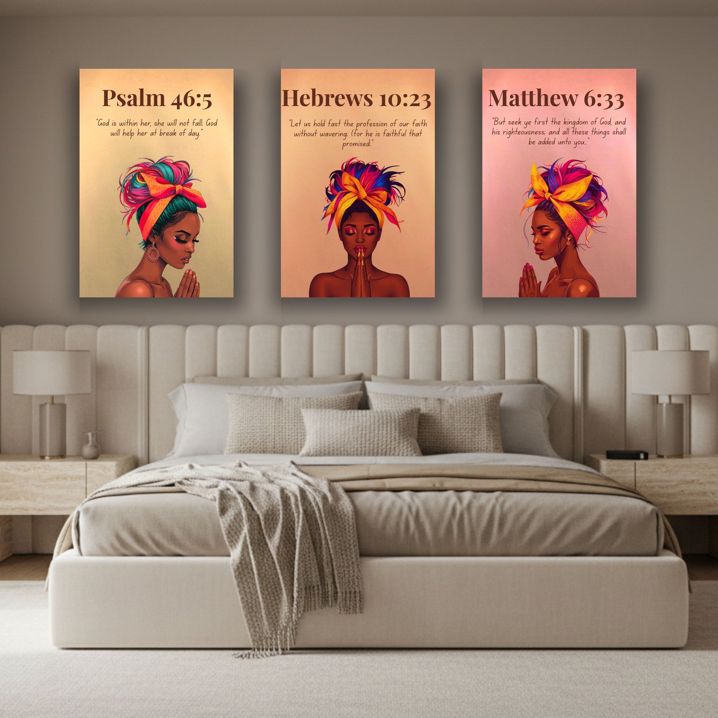 Anchored In God Collection - Psalm 46:5 - Christian Wall Art, Gift for Women