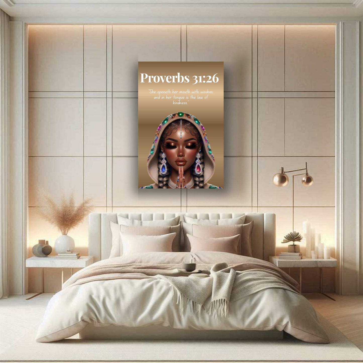 Virtuous Woman Collection - Proverbs 31:26 - Christian Wall Art, Motivational Scripture Art