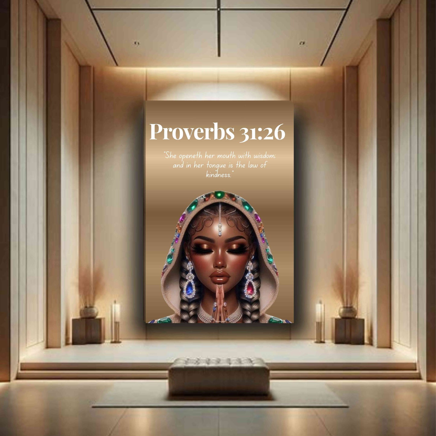 Virtuous Woman Collection - Proverbs 31:26 - Christian Wall Art, Motivational Scripture Art