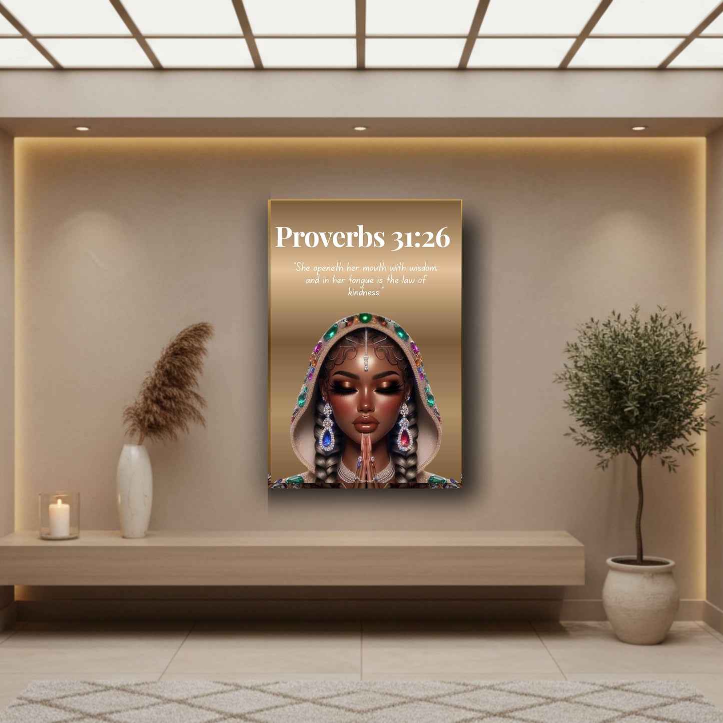 Virtuous Woman Collection - Proverbs 31:26 - Christian Wall Art, Motivational Scripture Art