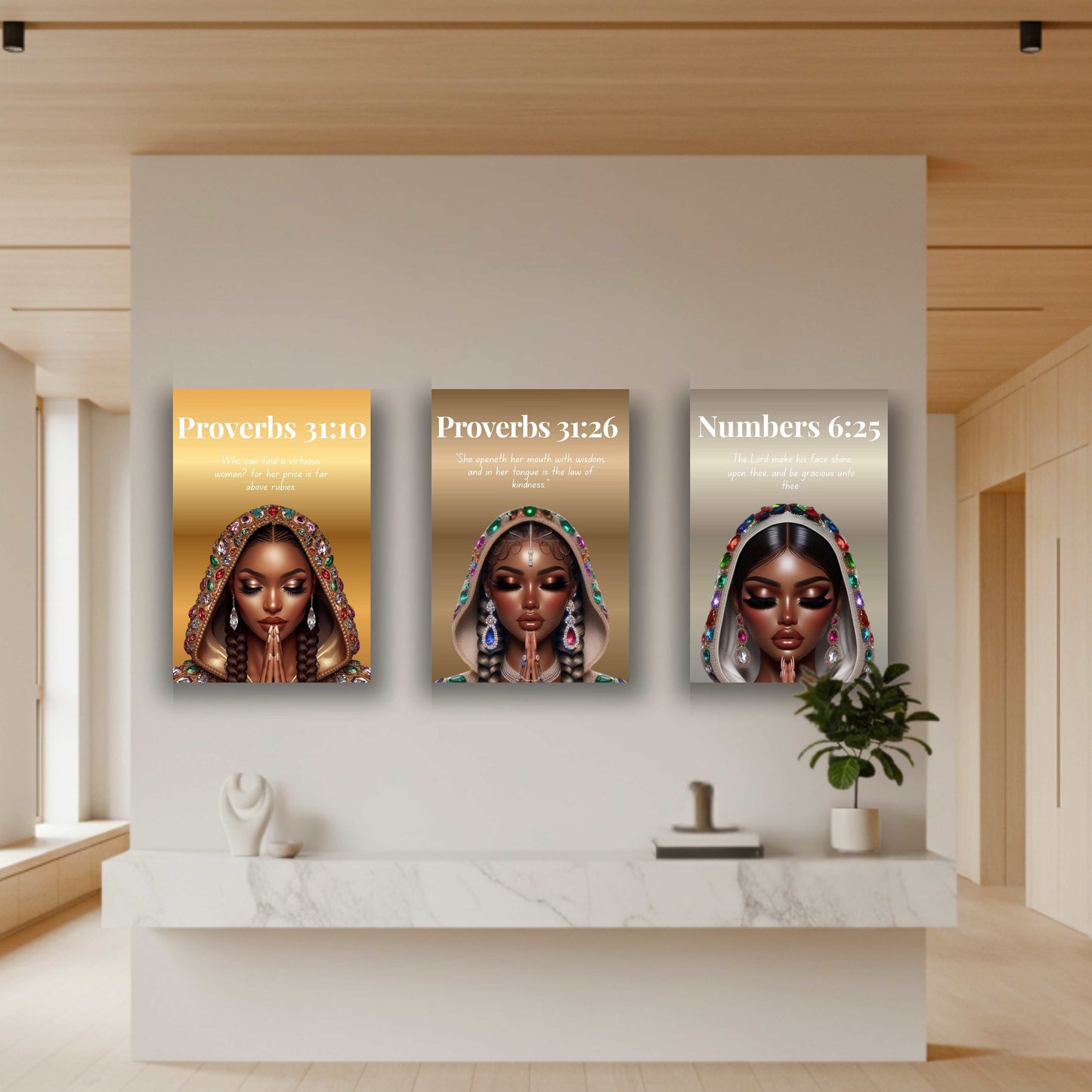 Virtuous Woman Collection - Proverbs 31:26 - Christian Wall Art, Motivational Scripture Art