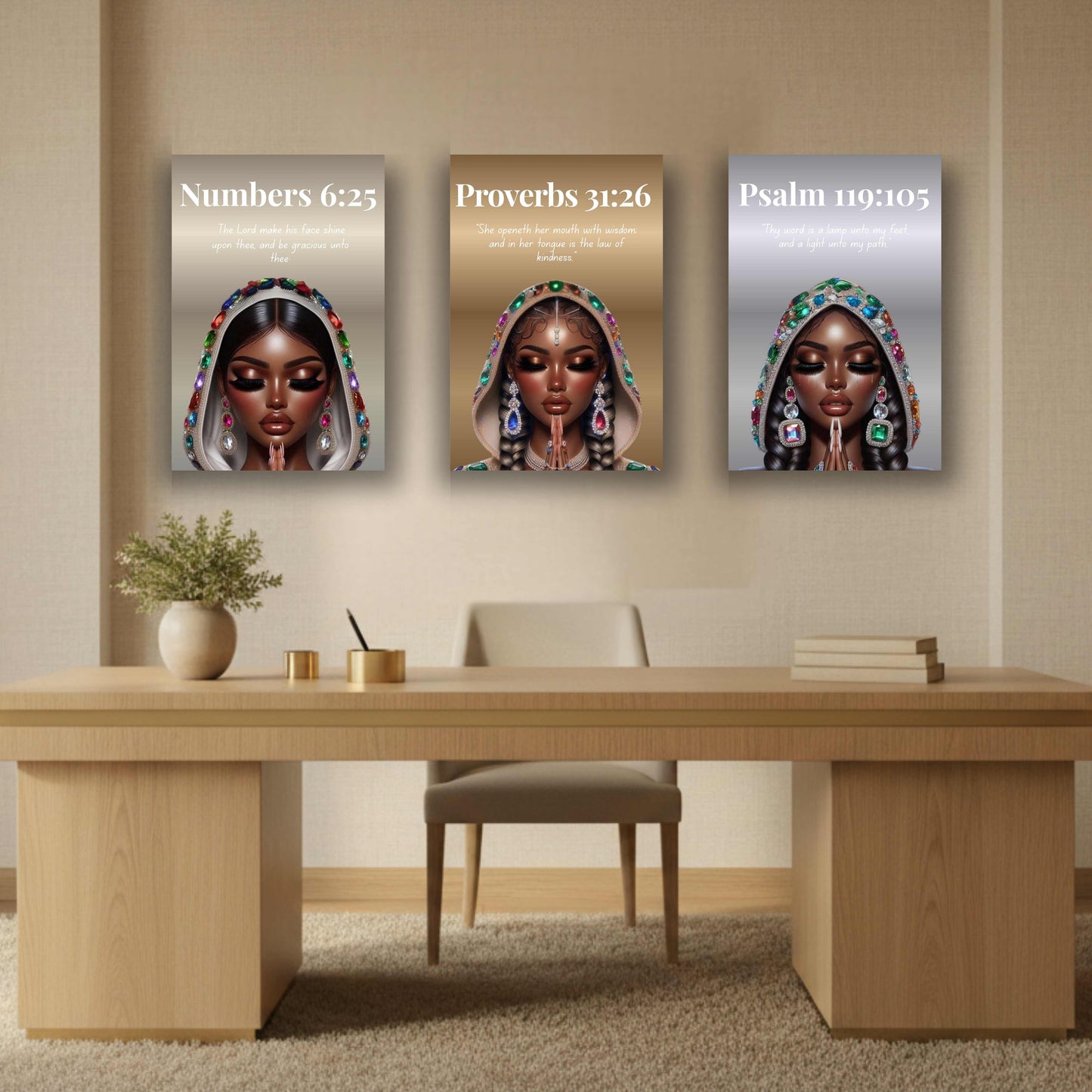 Virtuous Woman Collection - Psalm 119:105 - Scripture Canvas, Bible Verse Decor