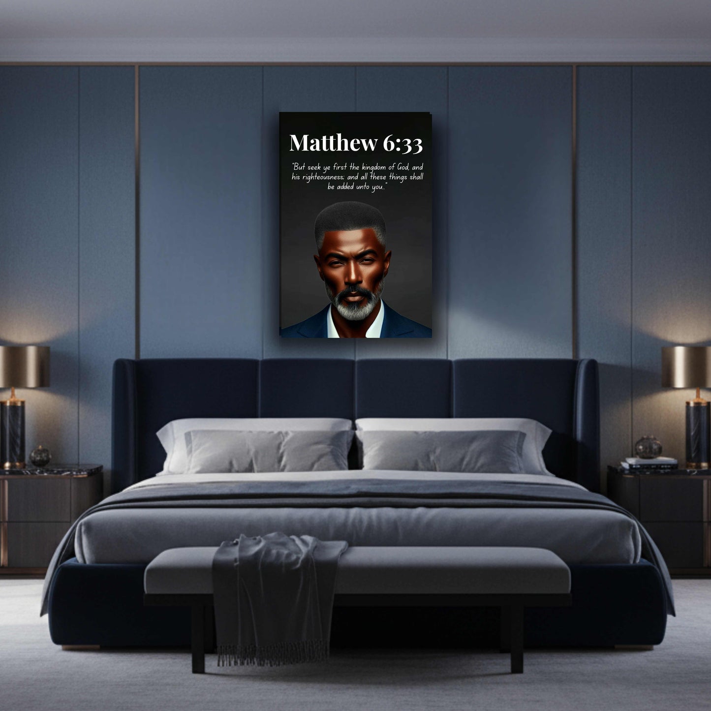Men of Faith Collection – Matthew 6:33 - Christian Motivational Scripture Wall Art