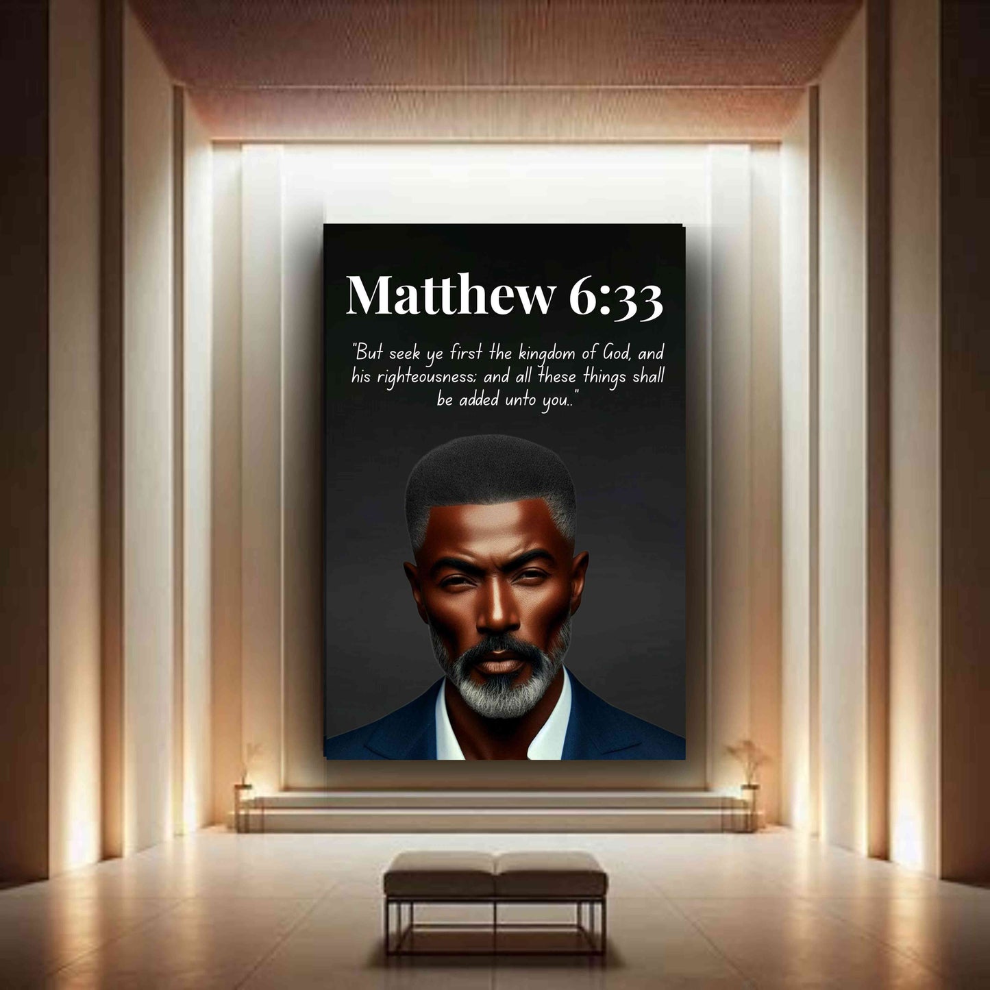 Men of Faith Collection – Matthew 6:33 - Christian Motivational Scripture Wall Art