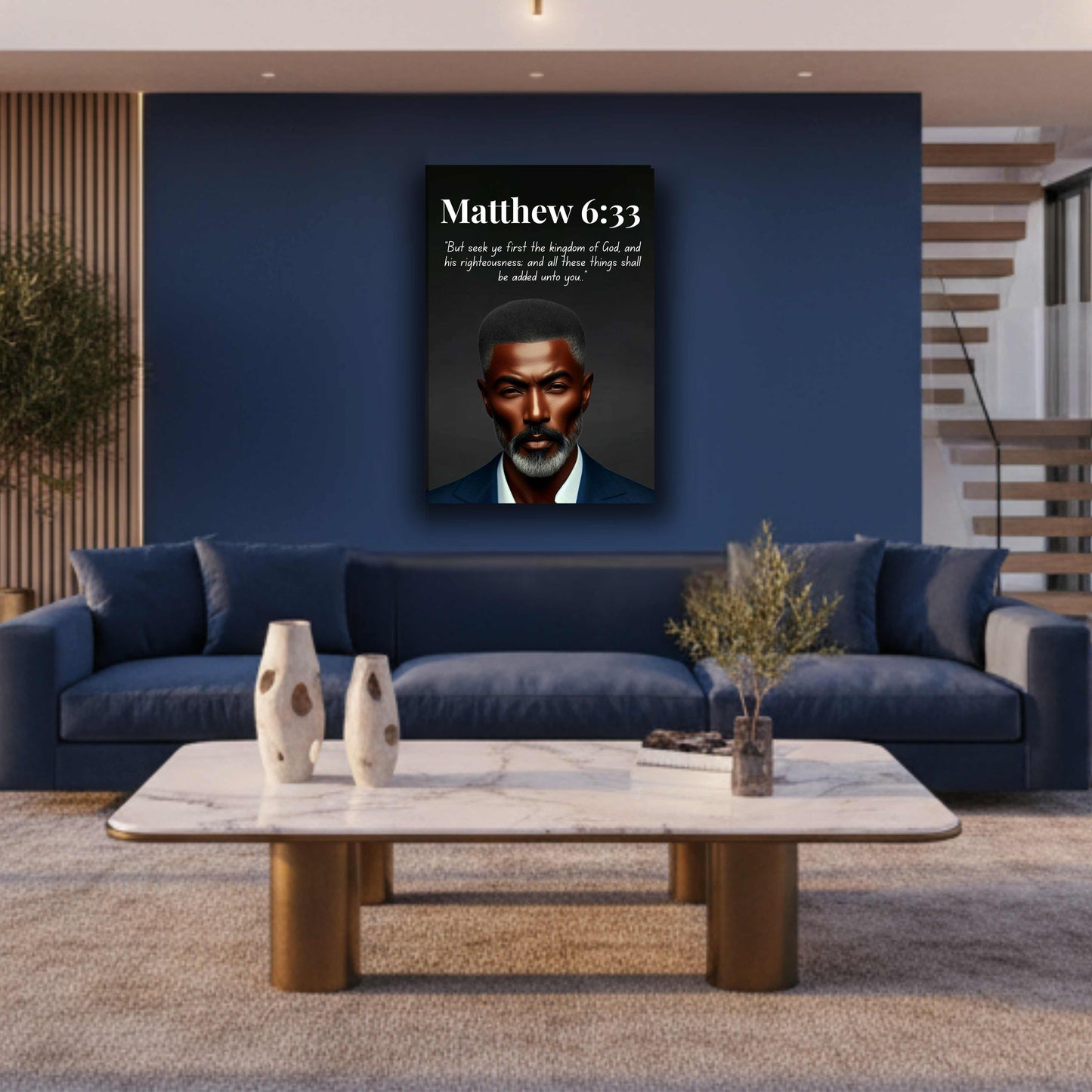 Men of Faith Collection – Matthew 6:33 - Christian Motivational Scripture Wall Art