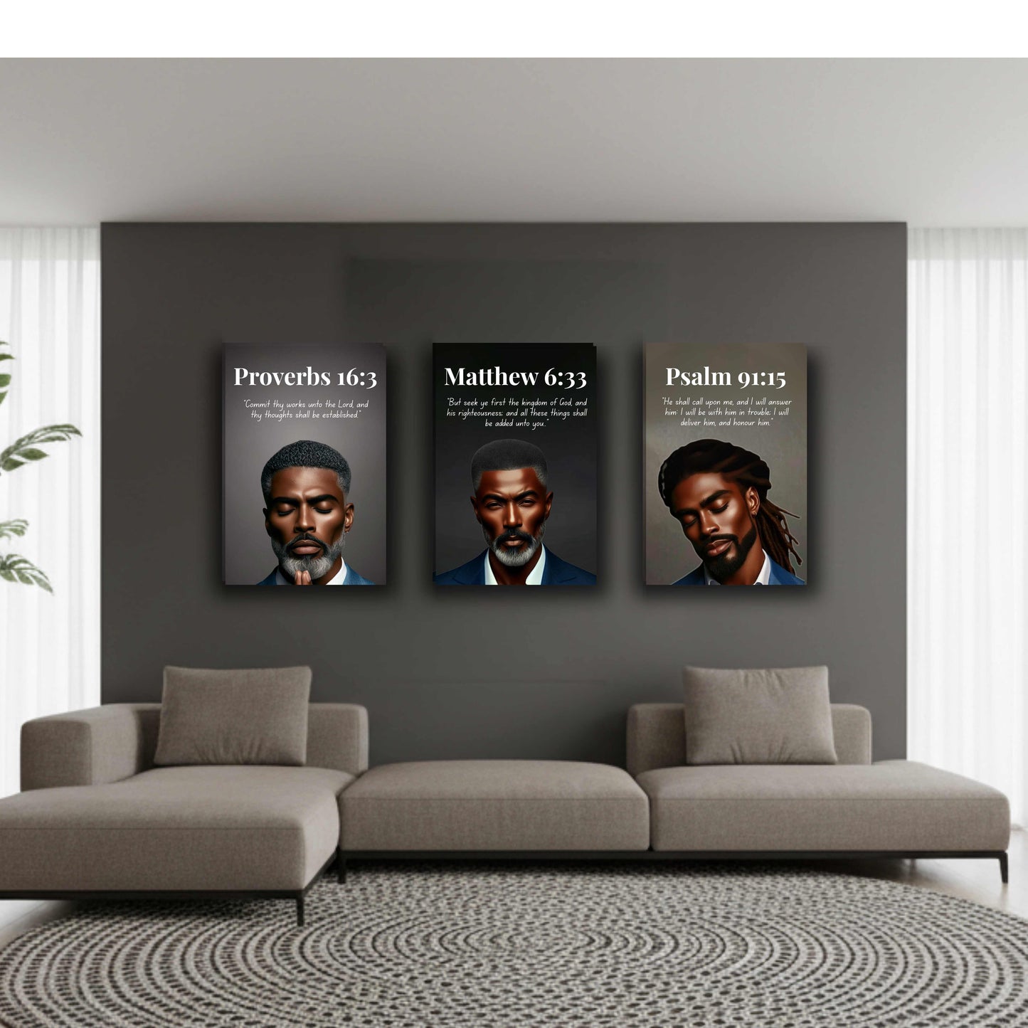 Men of Faith Collection – Matthew 6:33 - Christian Motivational Scripture Wall Art