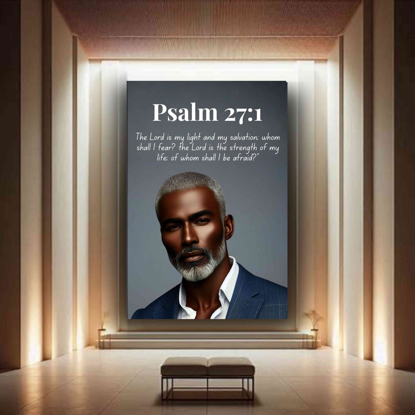Men of Faith Collection – Psalm 27:1  — Bible Verse Wall Art, Christian Home Décor