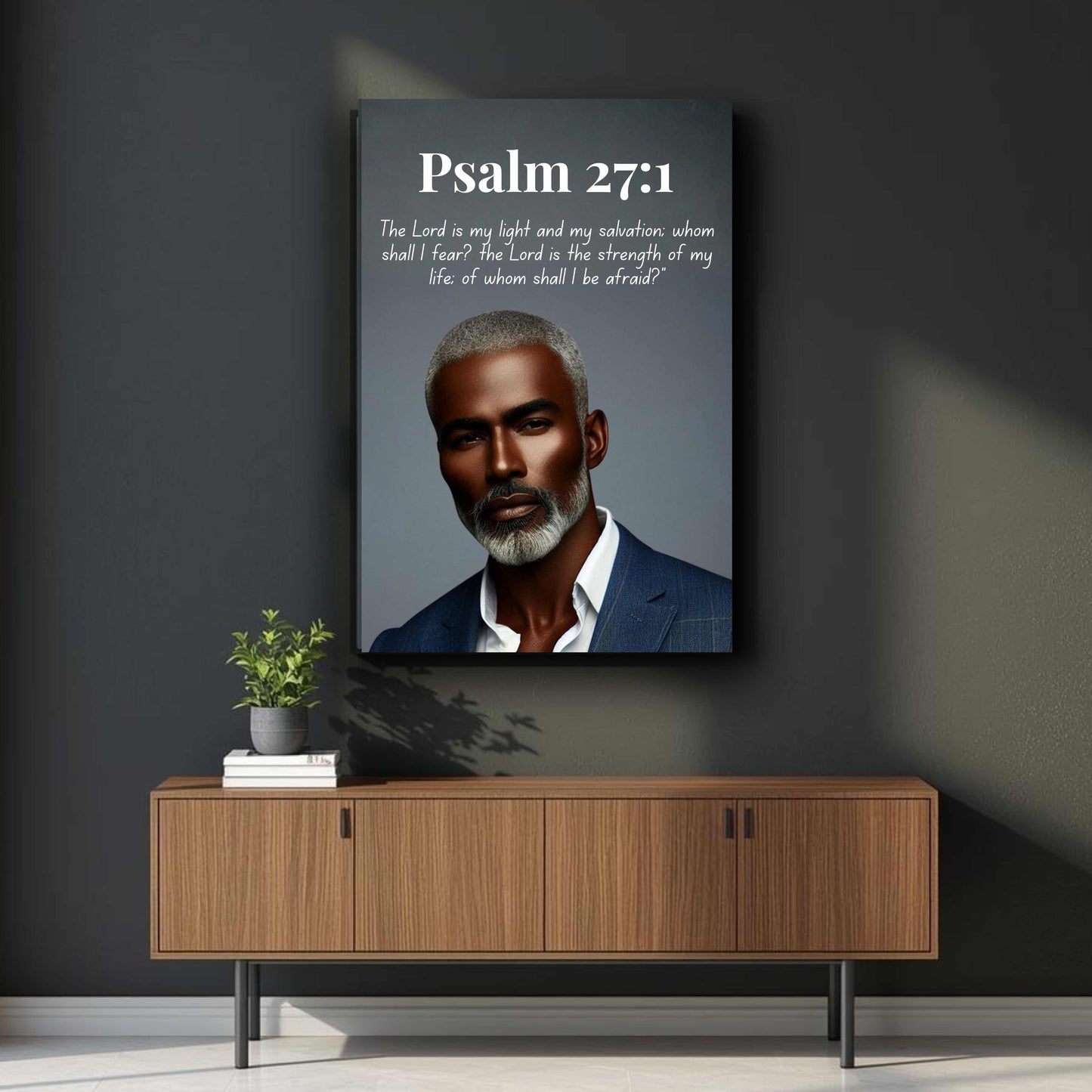 Men of Faith Collection – Psalm 27:1  — Bible Verse Wall Art, Christian Home Décor