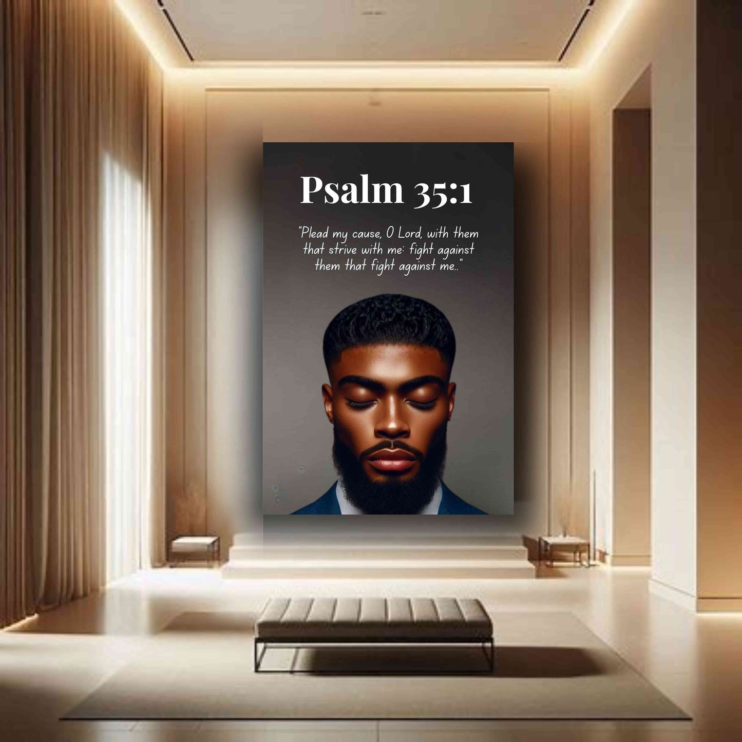 Men of Faith Collection – Psalm 35:1 -  Bible Verse Wall Art, Christian Home Décor