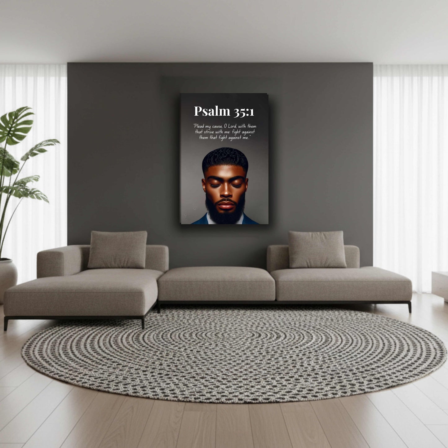 Men of Faith Collection – Psalm 35:1 -  Bible Verse Wall Art, Christian Home Décor