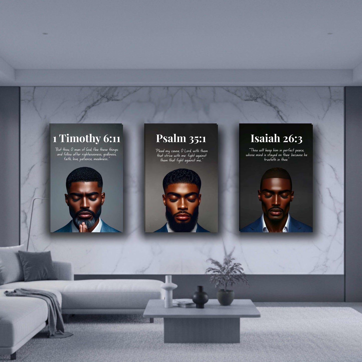 Men of Faith Collection – Psalm 35:1 -  Bible Verse Wall Art, Christian Home Décor