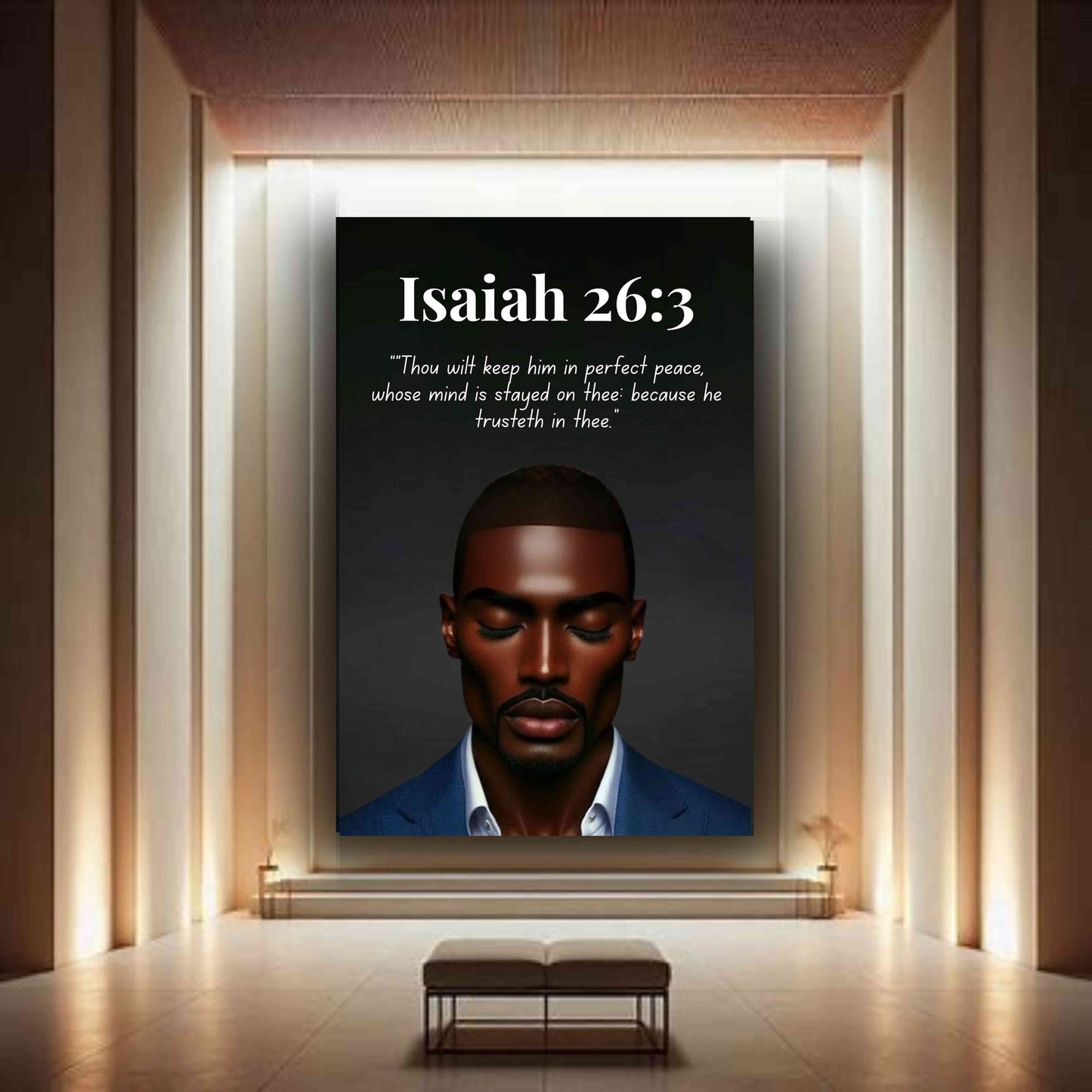 Men of Faith Collection – Isaiah 26:3 - Christian Wall Art, Gift for Men