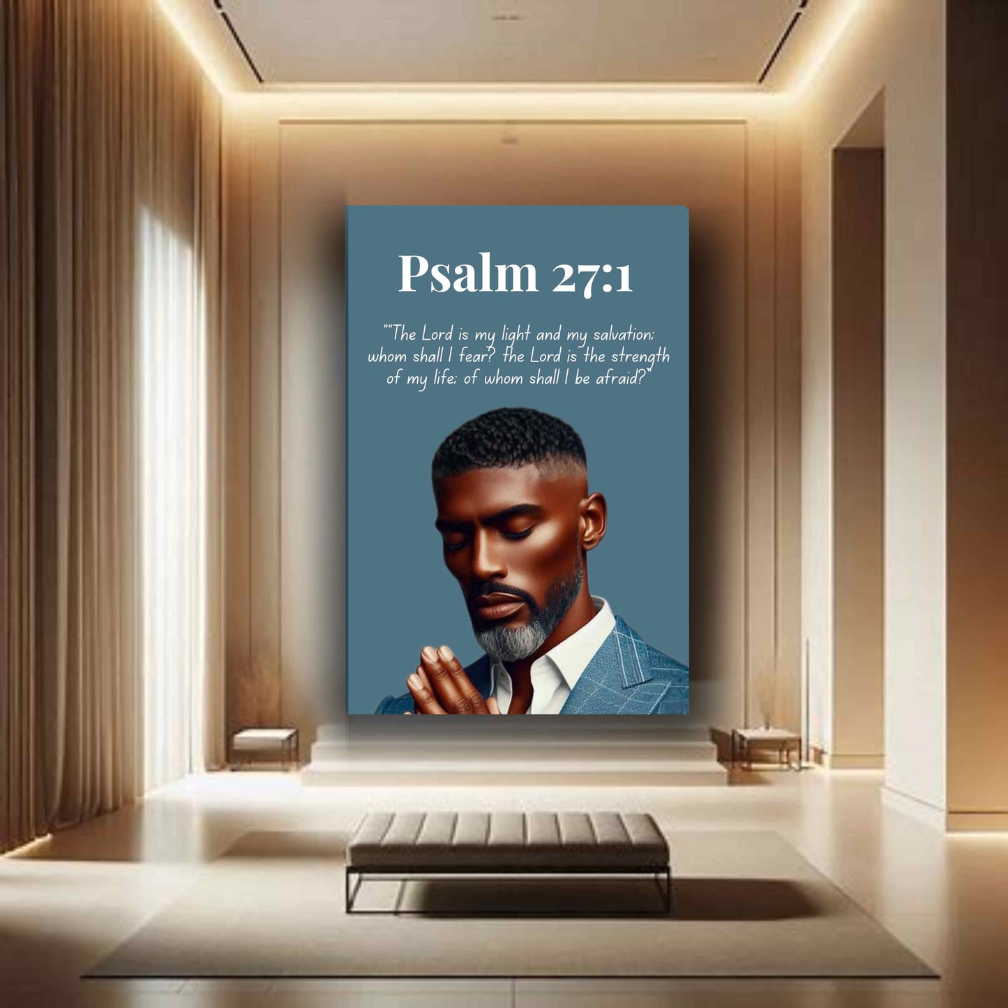 Men of Faith Collection – Psalm 20:7  — Christian Wall Art, Faith Home Décor, Gift for Men