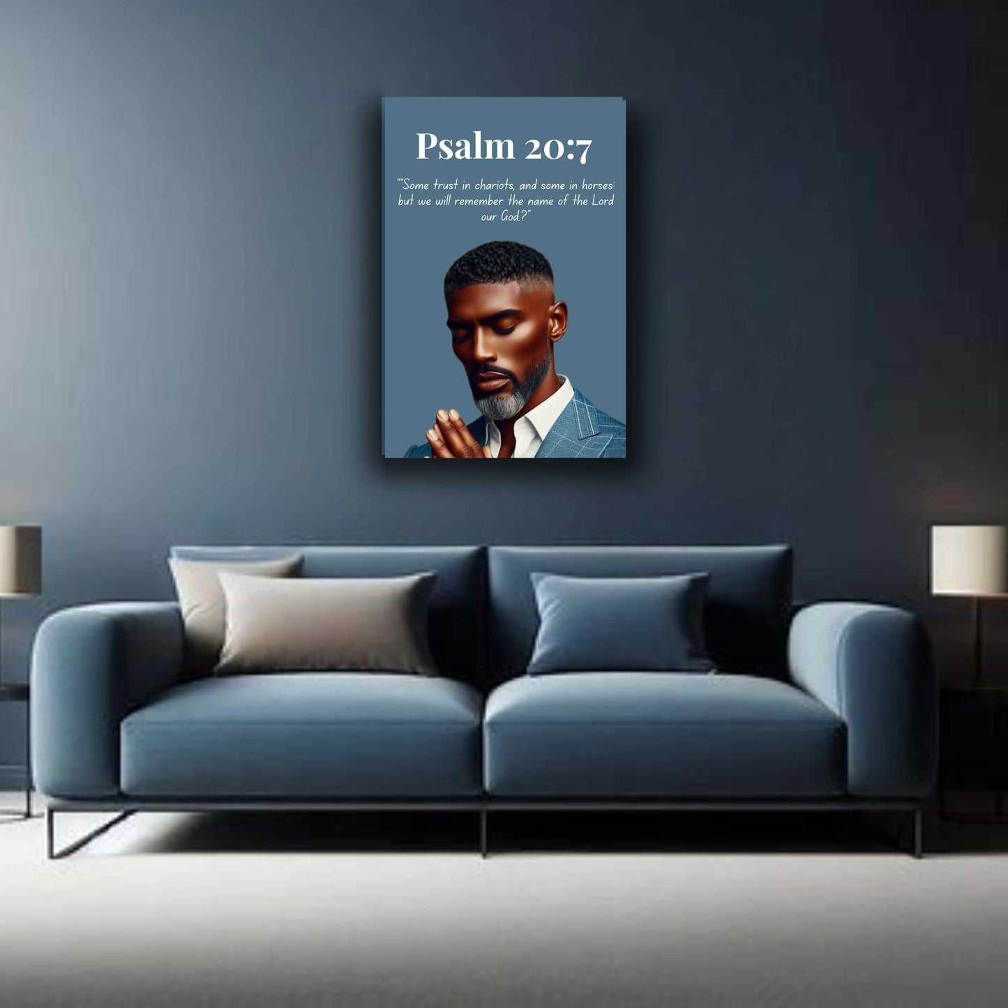 Men of Faith Collection – Psalm 20:7  — Christian Wall Art, Faith Home Décor, Gift for Men