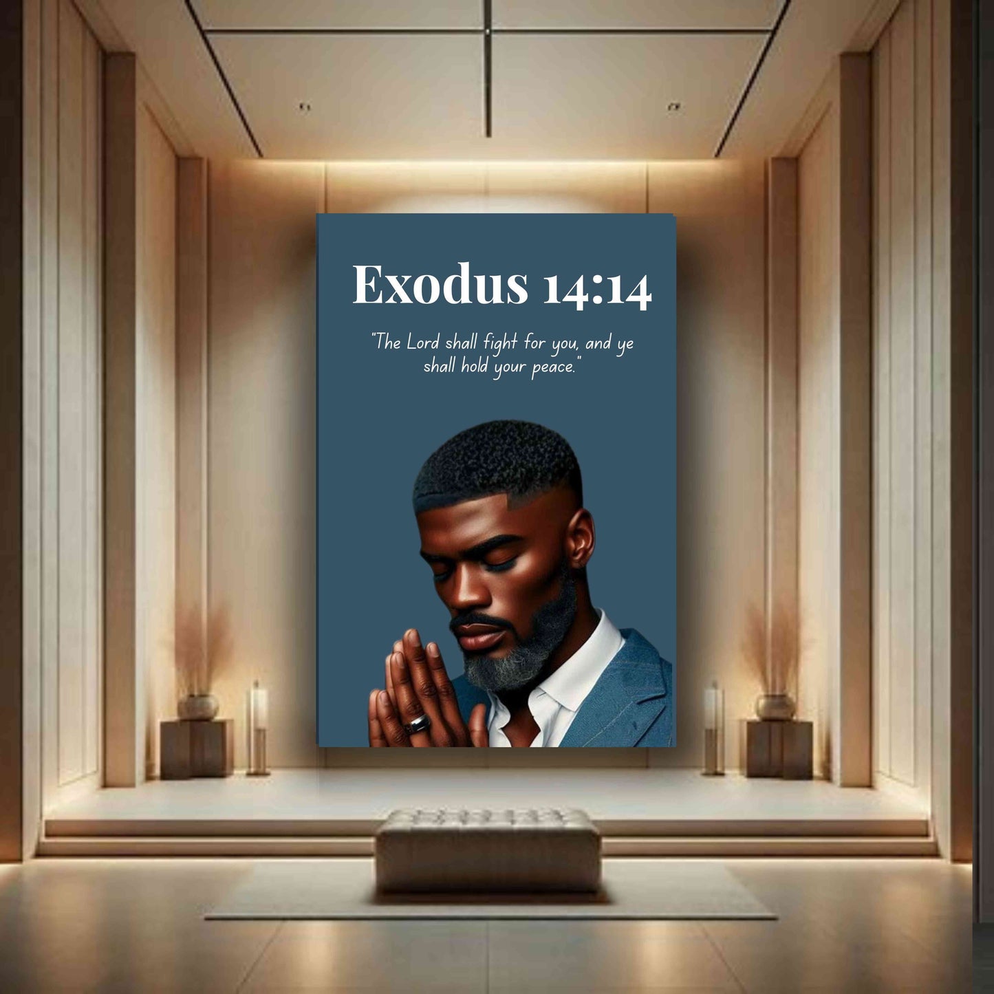 Men of Faith Collection – Exodus 14:14 - Bible Verse Wall Art, Christian Home Décor
