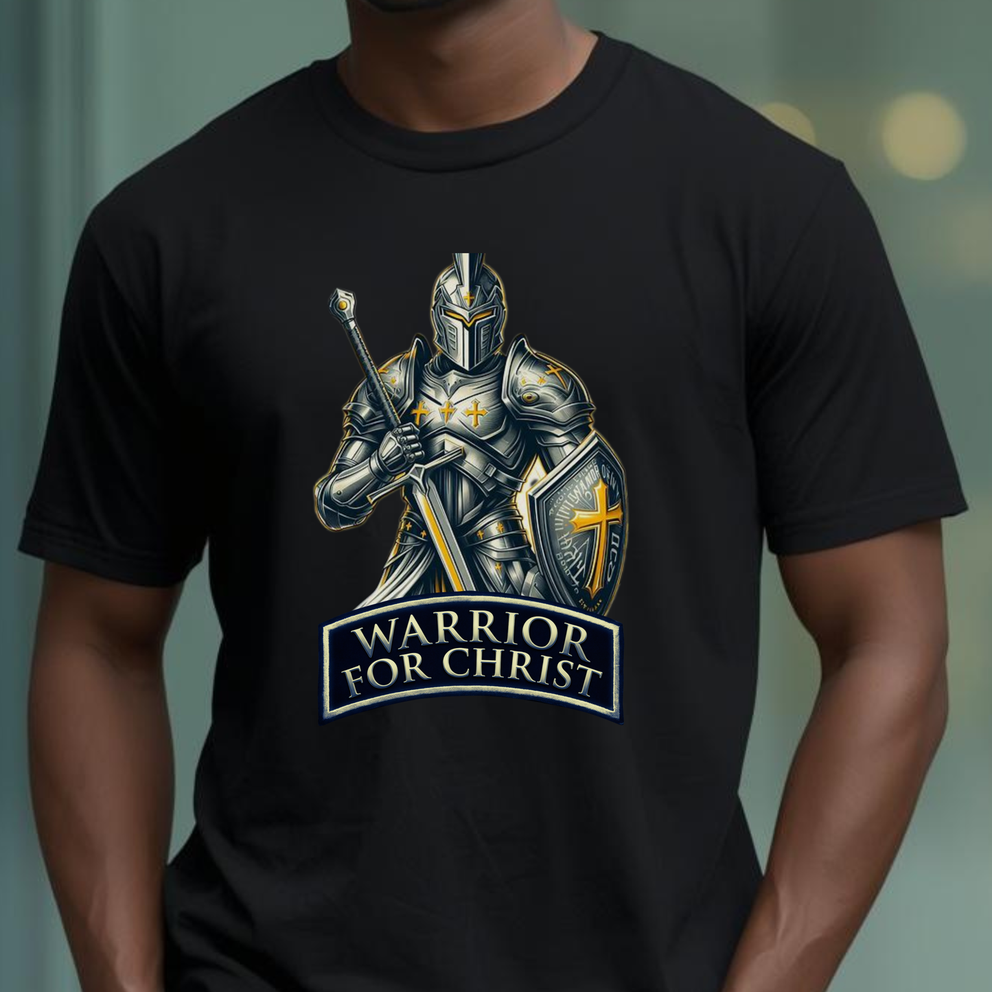 "Soldier For Christ" Christian Inspirational Men's Armour T-shirt, Faith Gift