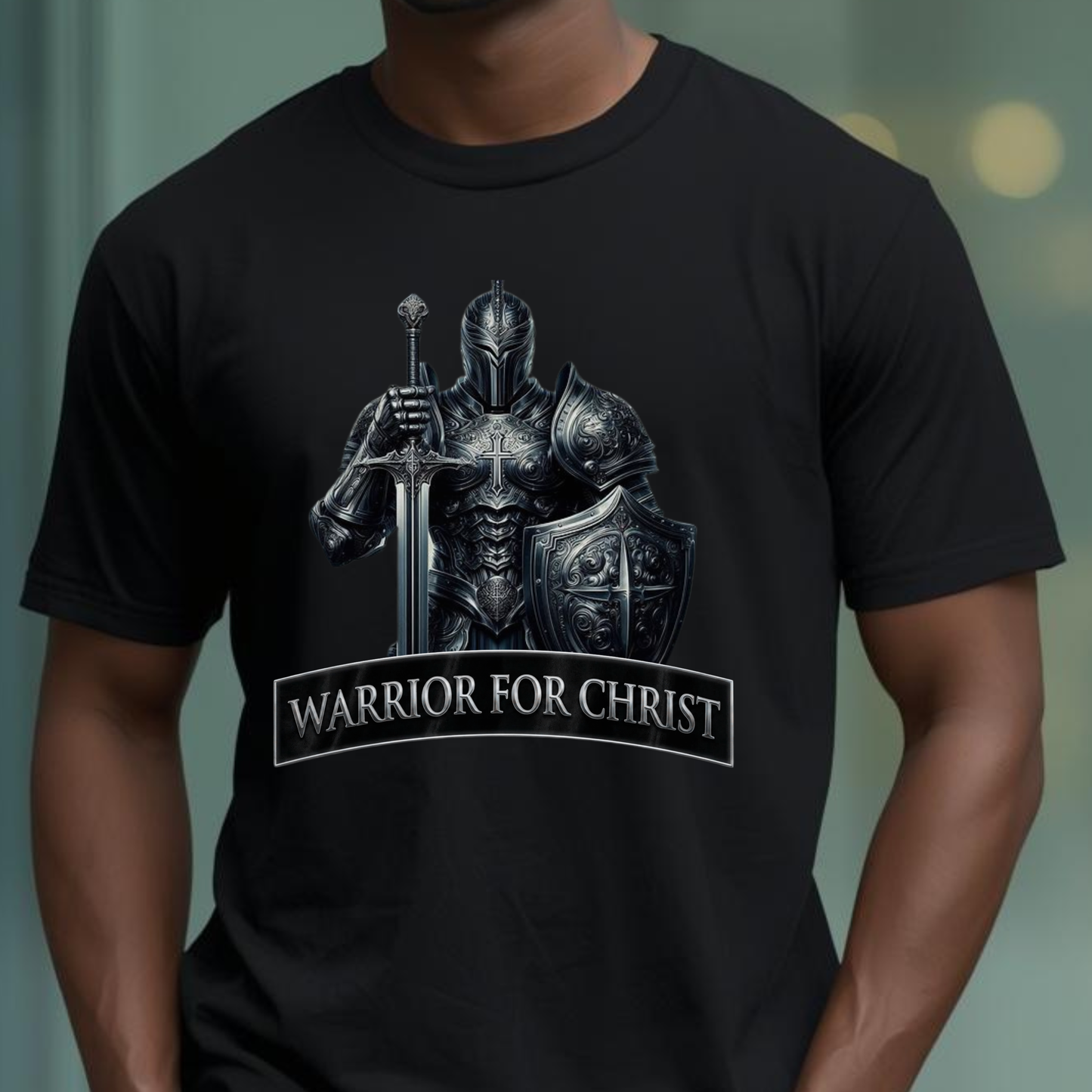 "Warrior for Christ" Christian Men's Faith Armour T-Shirt