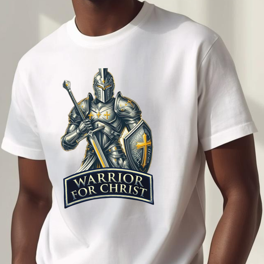 "Warrior for Christ" T-shirt - Inspirational Christian Men's Shirt - Faith-Based Gift