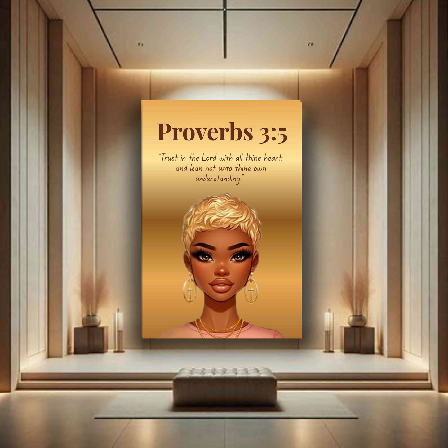 Faith First Collection - Proverbs 3:5 - Christian Wall Art, Motivational Scripture Art