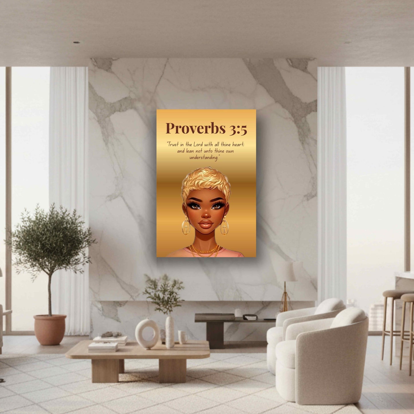 Faith First Collection - Proverbs 3:5 - Christian Wall Art, Motivational Scripture Art