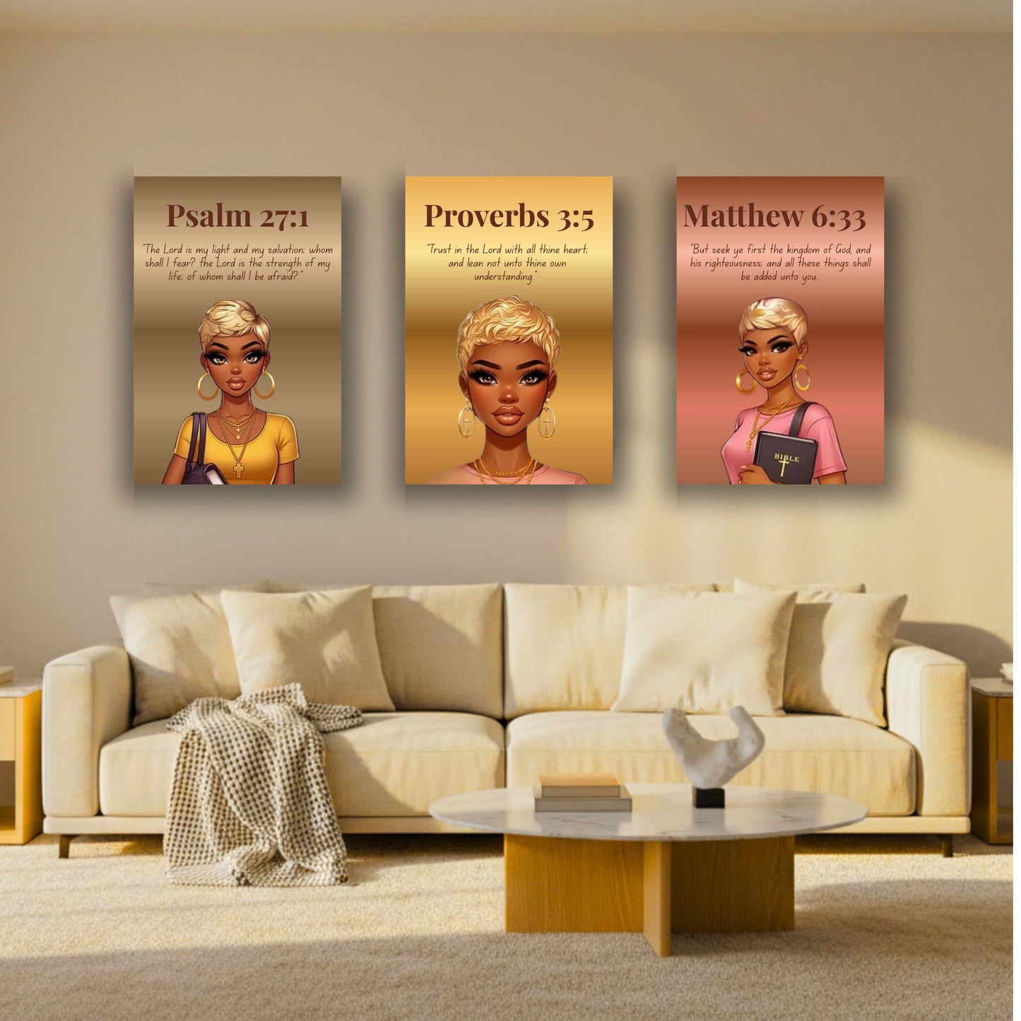 Faith First Collection - Proverbs 3:5 - Christian Wall Art, Motivational Scripture Art