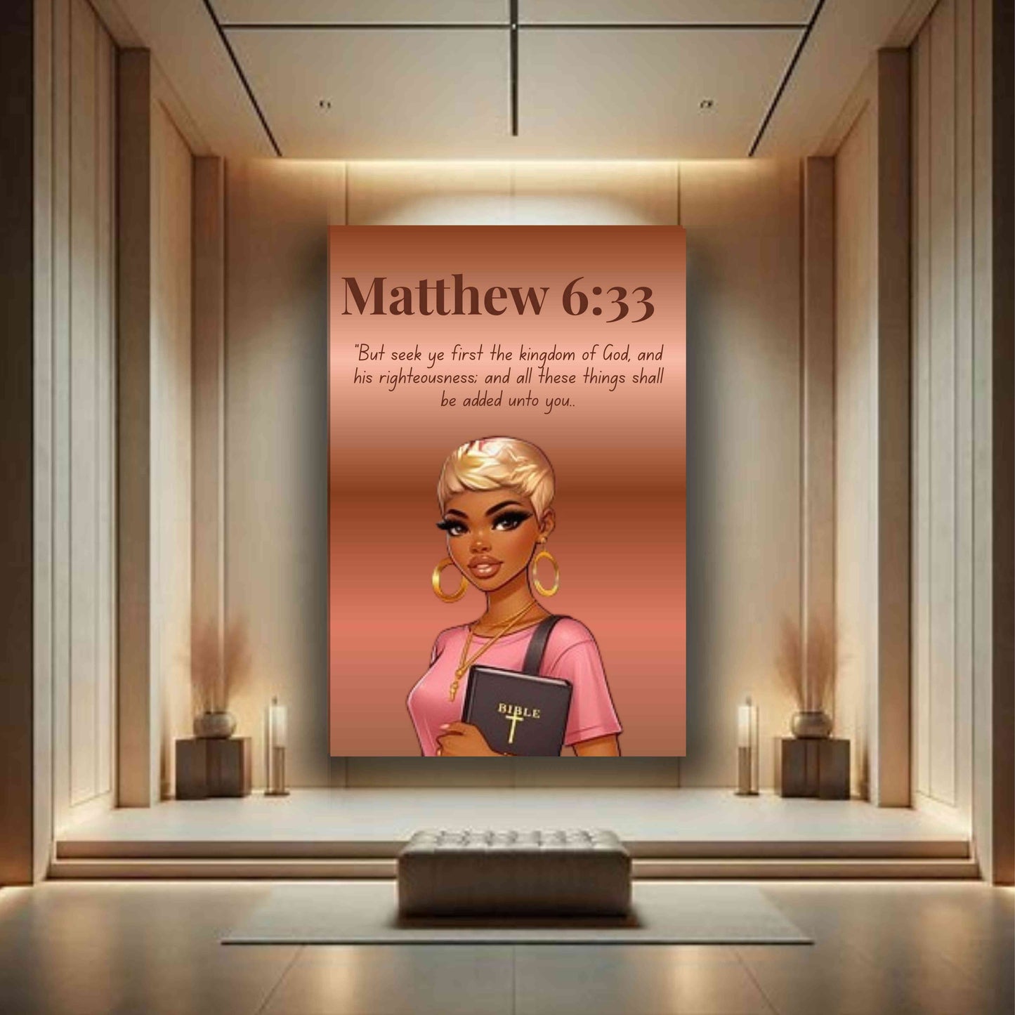 Faith First Collection - Matthew 6:33 - Christian Wall Art, Faith Home Décor, Gift for Women