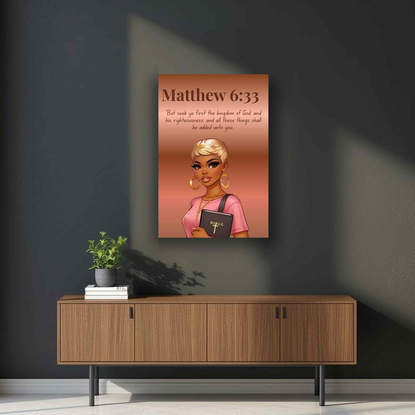 Faith First Collection - Matthew 6:33 - Christian Wall Art, Faith Home Décor, Gift for Women