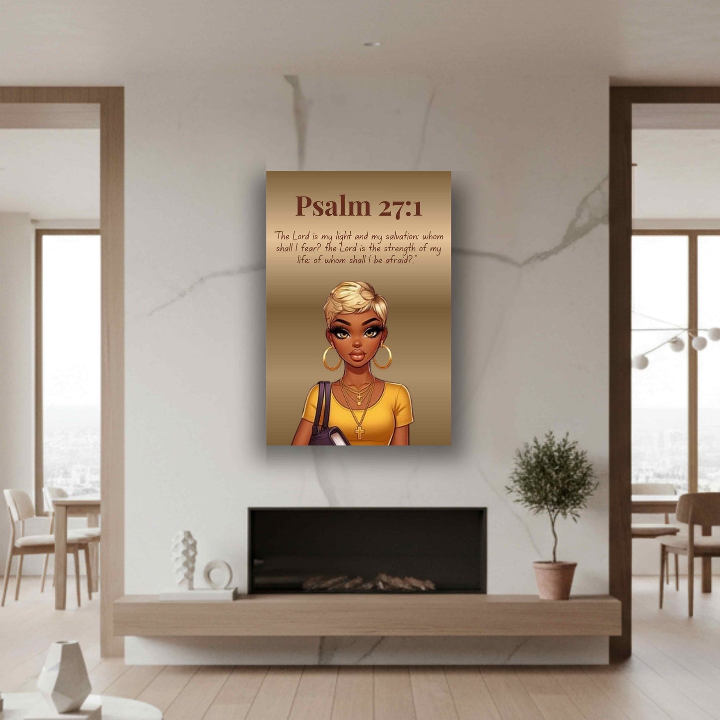 Faith First Collection - Psalm 27:1 - Bible Verse Wall Art, Christian Home Décor, Faith Gift