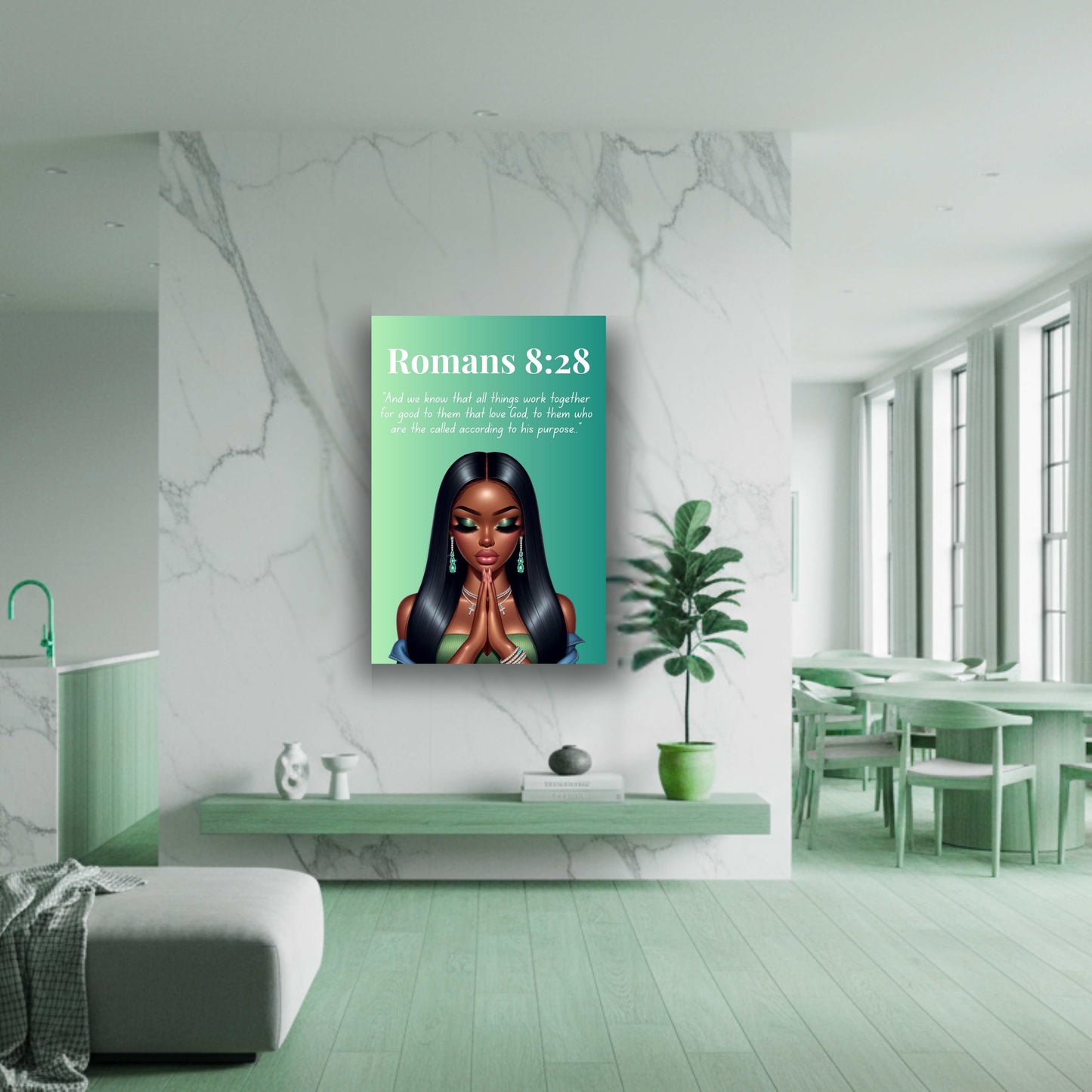 Prayer Warriors Collection - Romans 8:28 - Bible Verse Canvas, Motivational Scripture Art
