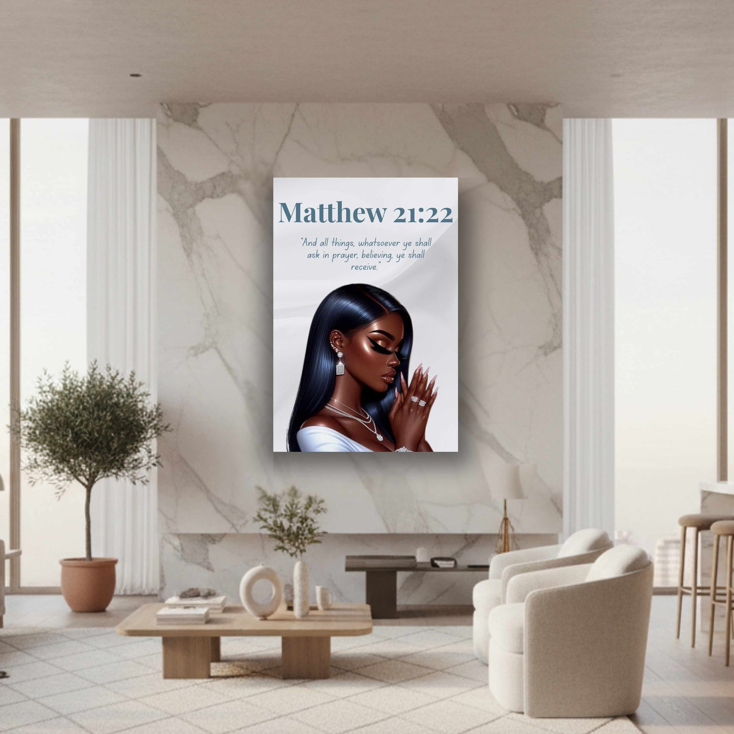 Prayer Warriors Collection – Matthew 21:22 - Christian Wall Art, Motivational Scripture